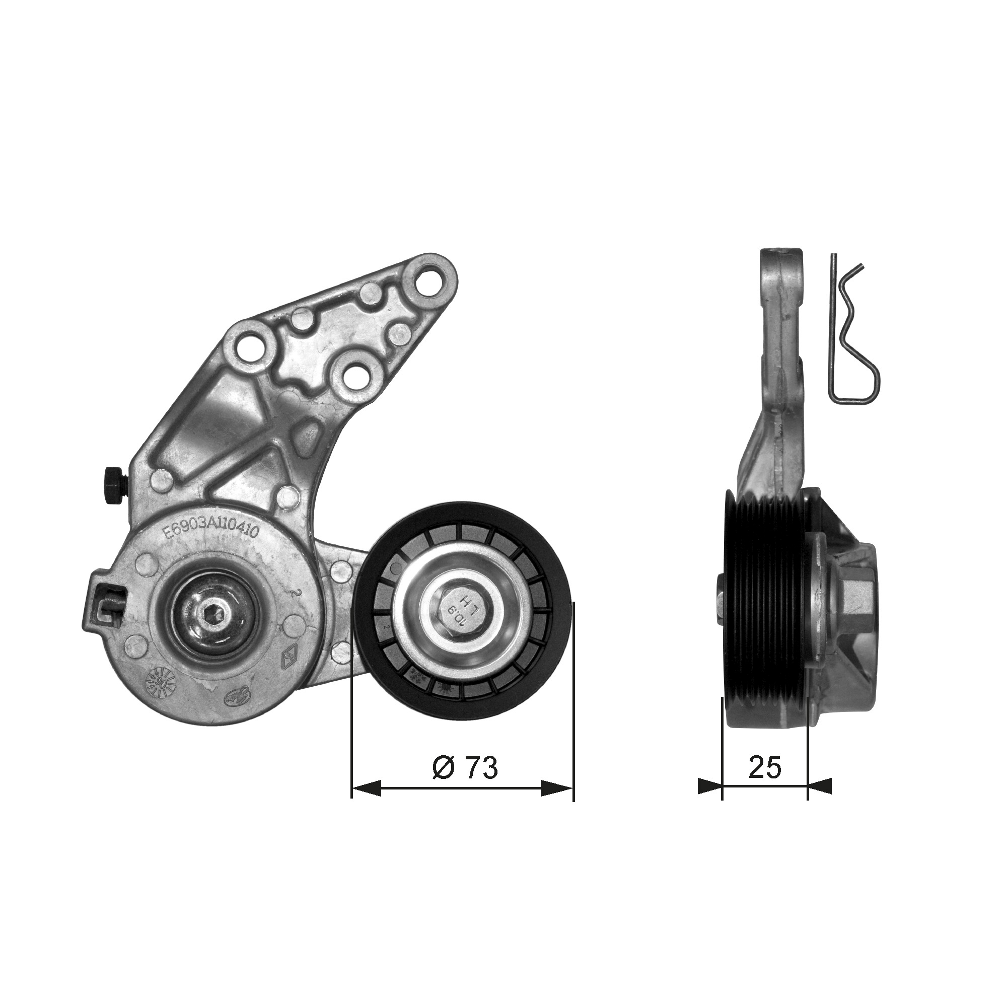 Belt Tensioner, V-ribbed belt - T39067 GATES
