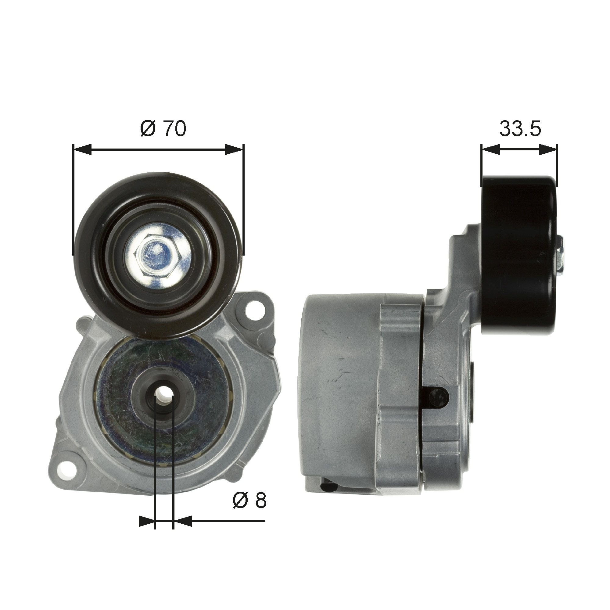 Belt Tensioner, V-ribbed belt - T39102 GATES