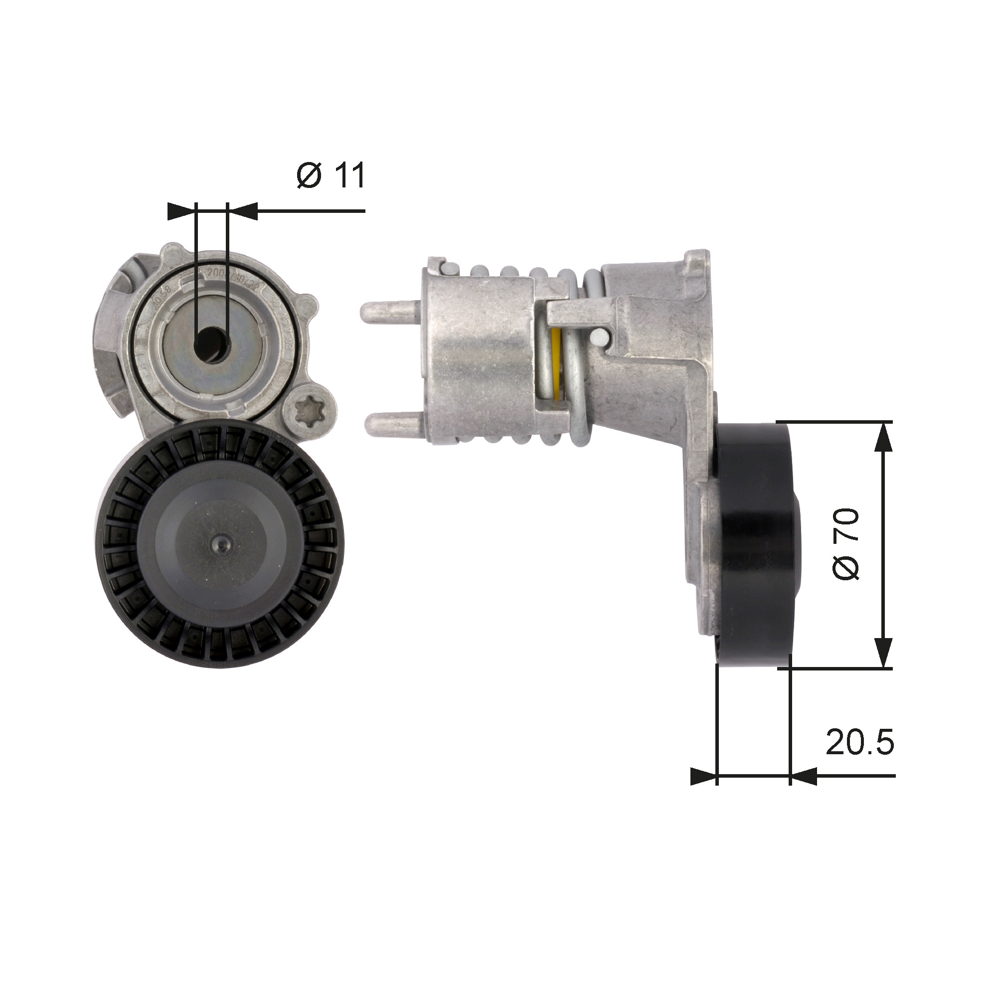 Belt Tensioner, V-ribbed belt - T39117 GATES