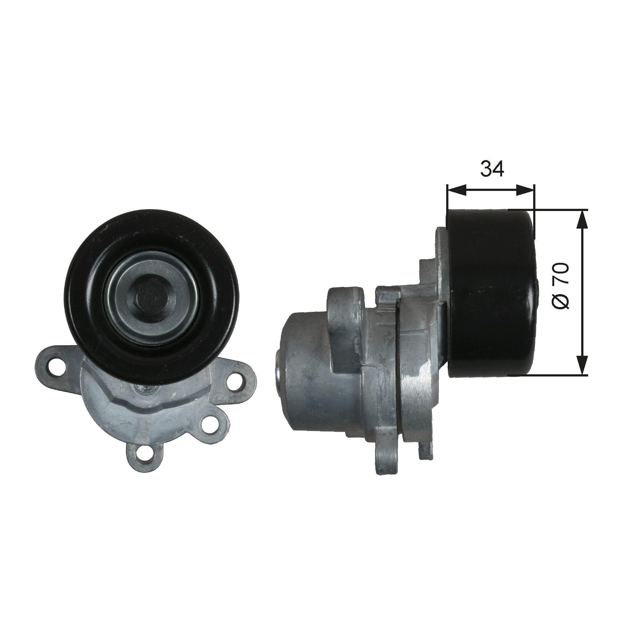 Belt Tensioner, V-ribbed belt - T39155 GATES