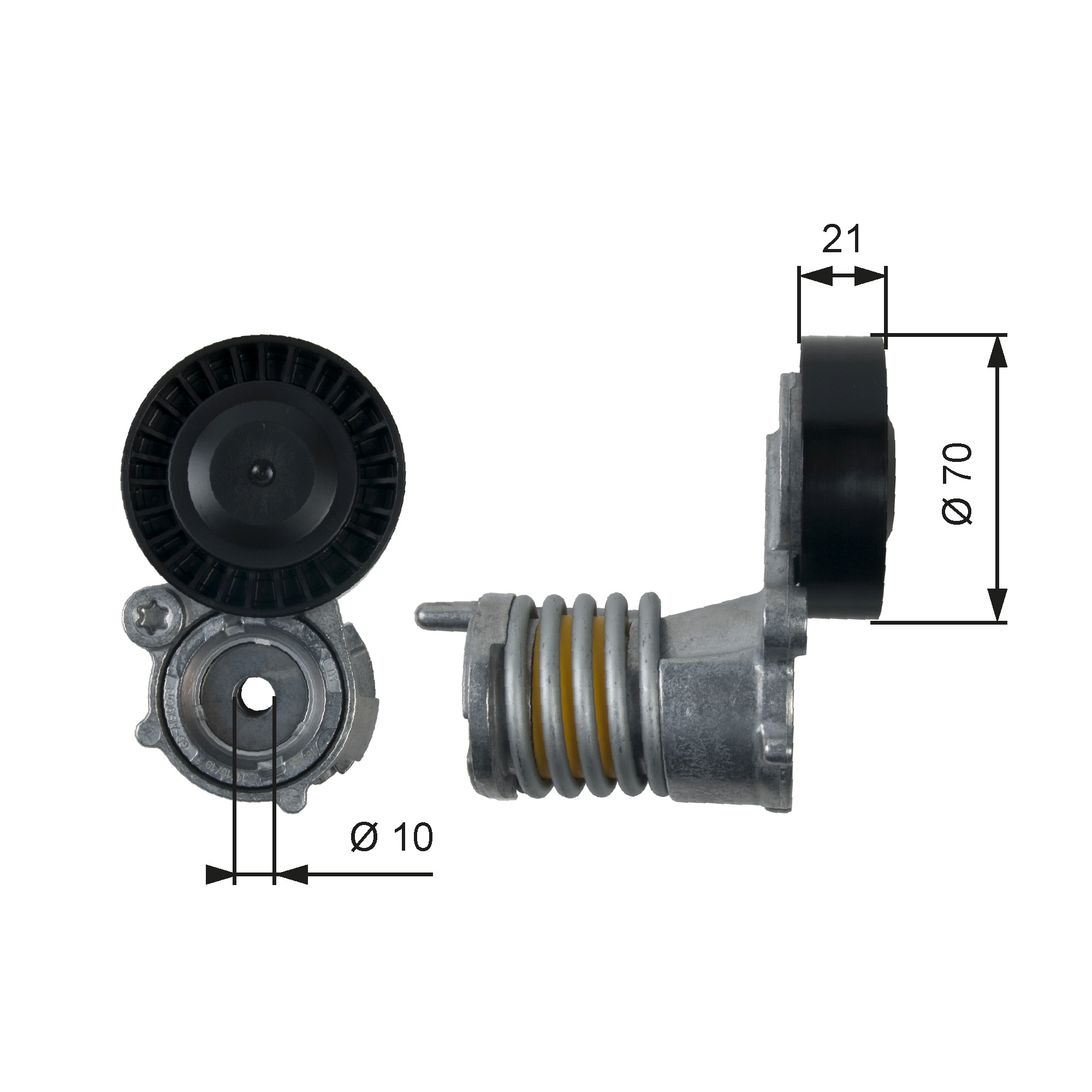 Belt Tensioner, V-ribbed belt - T39157 GATES