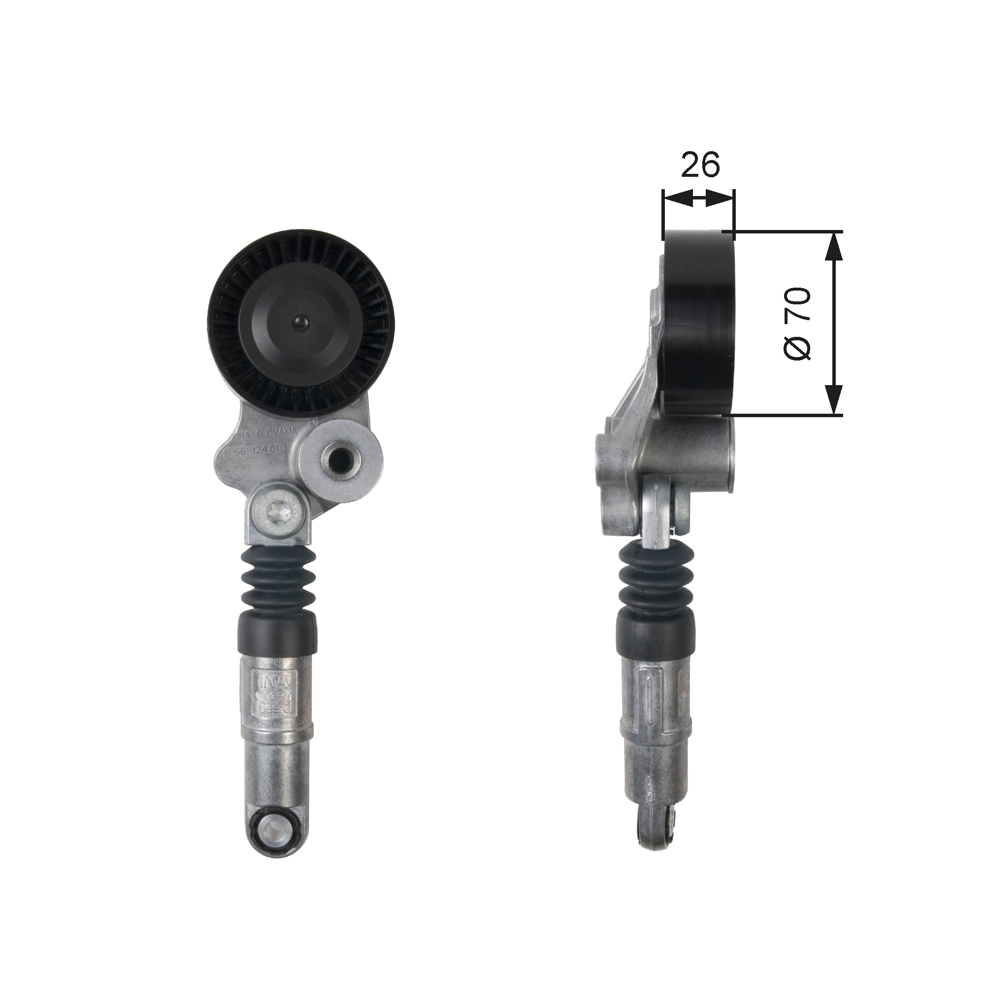 Belt Tensioner, V-ribbed belt - T39158 GATES