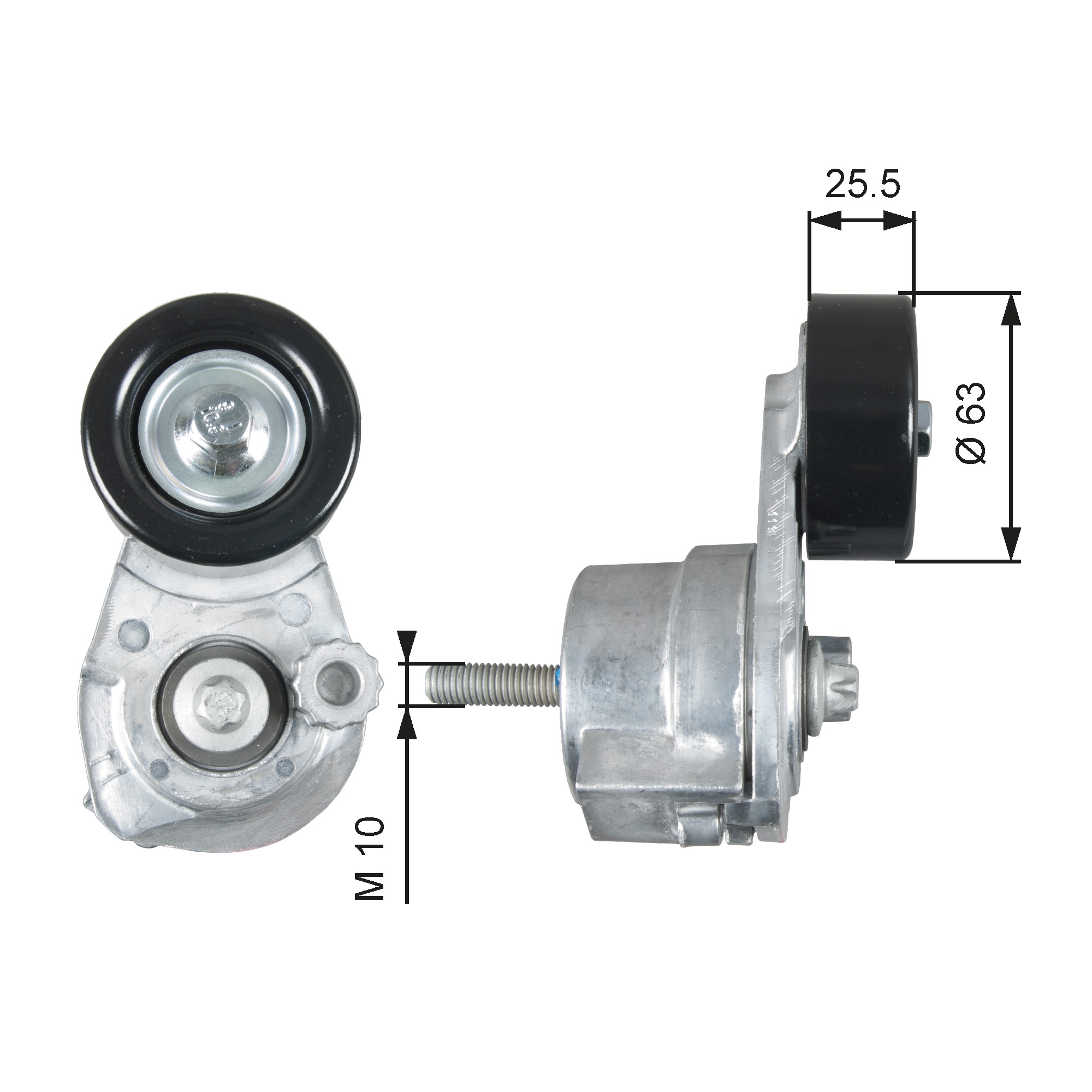 Belt Tensioner, V-ribbed belt - T39160 GATES
