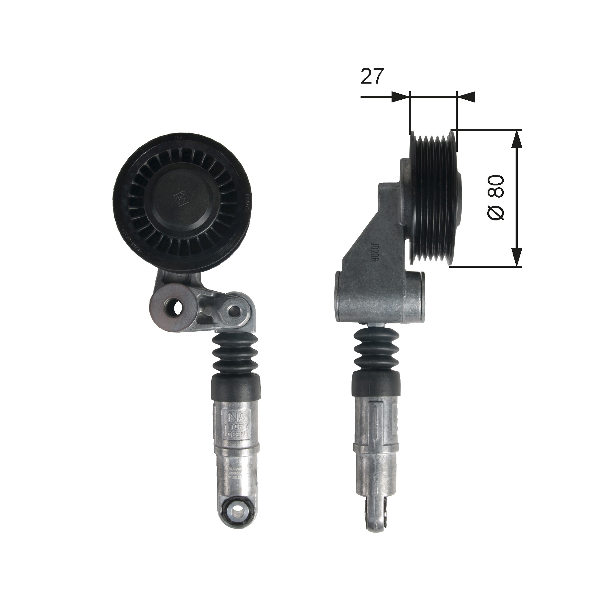 Belt Tensioner, V-ribbed belt - T39236 GATES