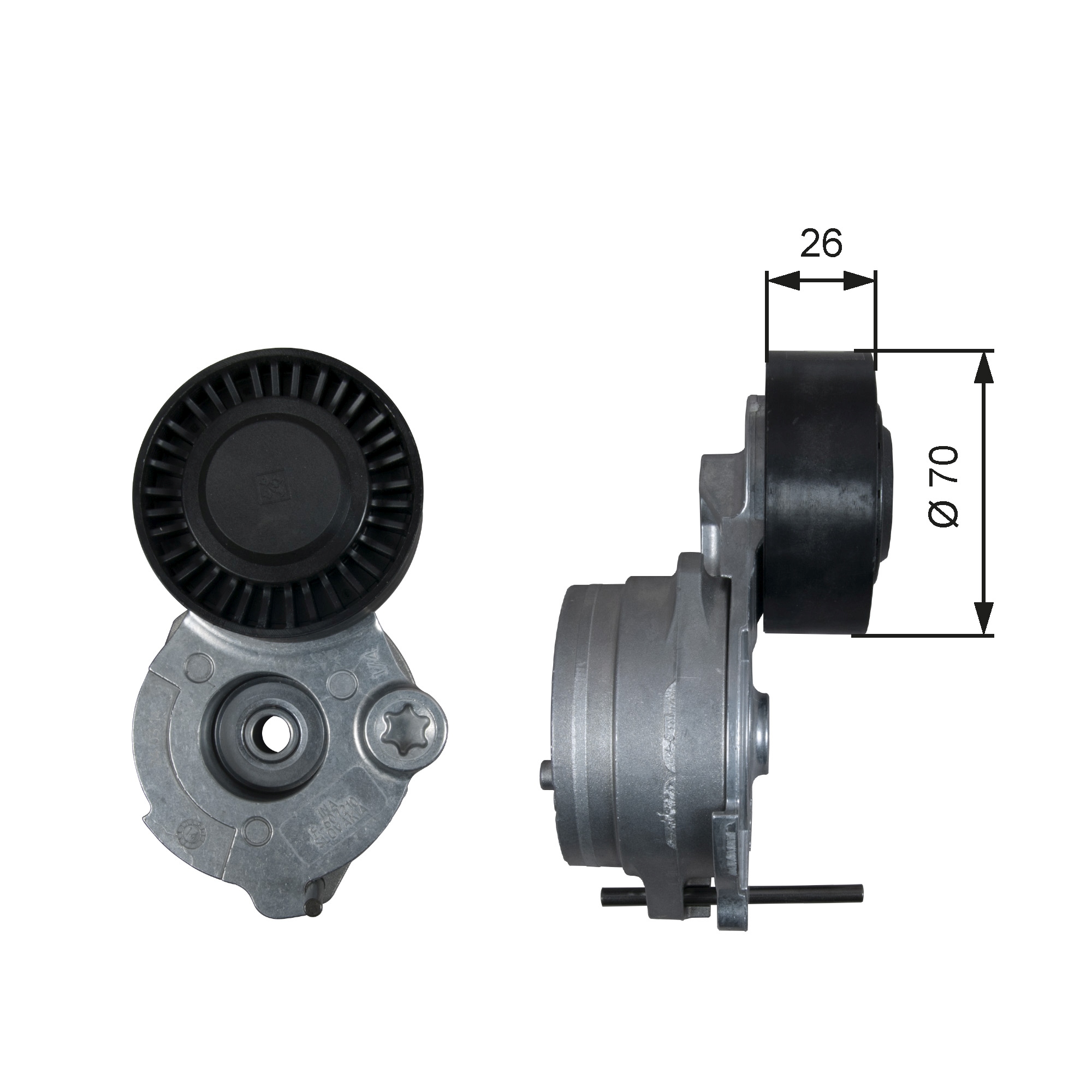 Belt Tensioner, V-ribbed belt - T39333 GATES