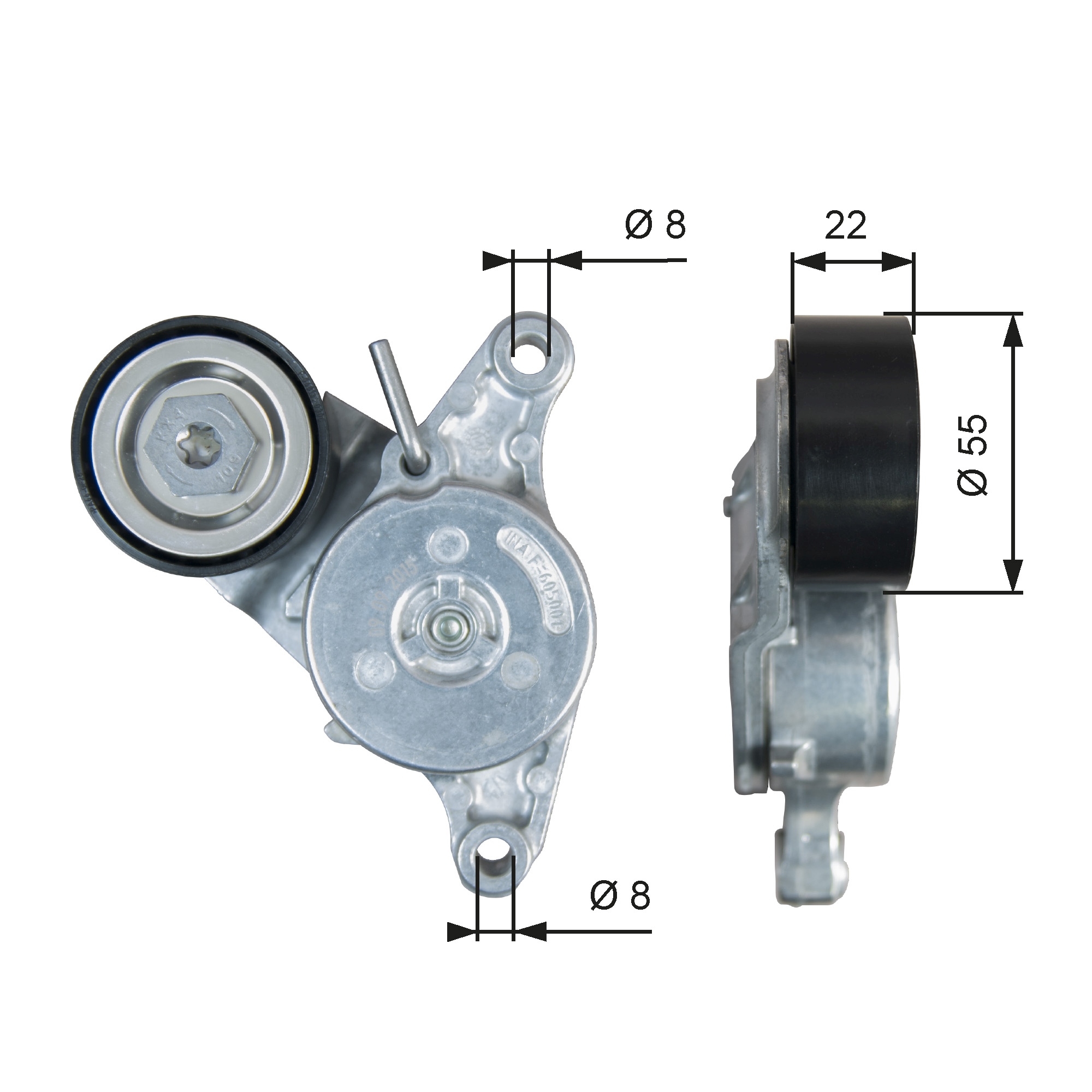 Belt Tensioner, V-ribbed belt - T39392 GATES