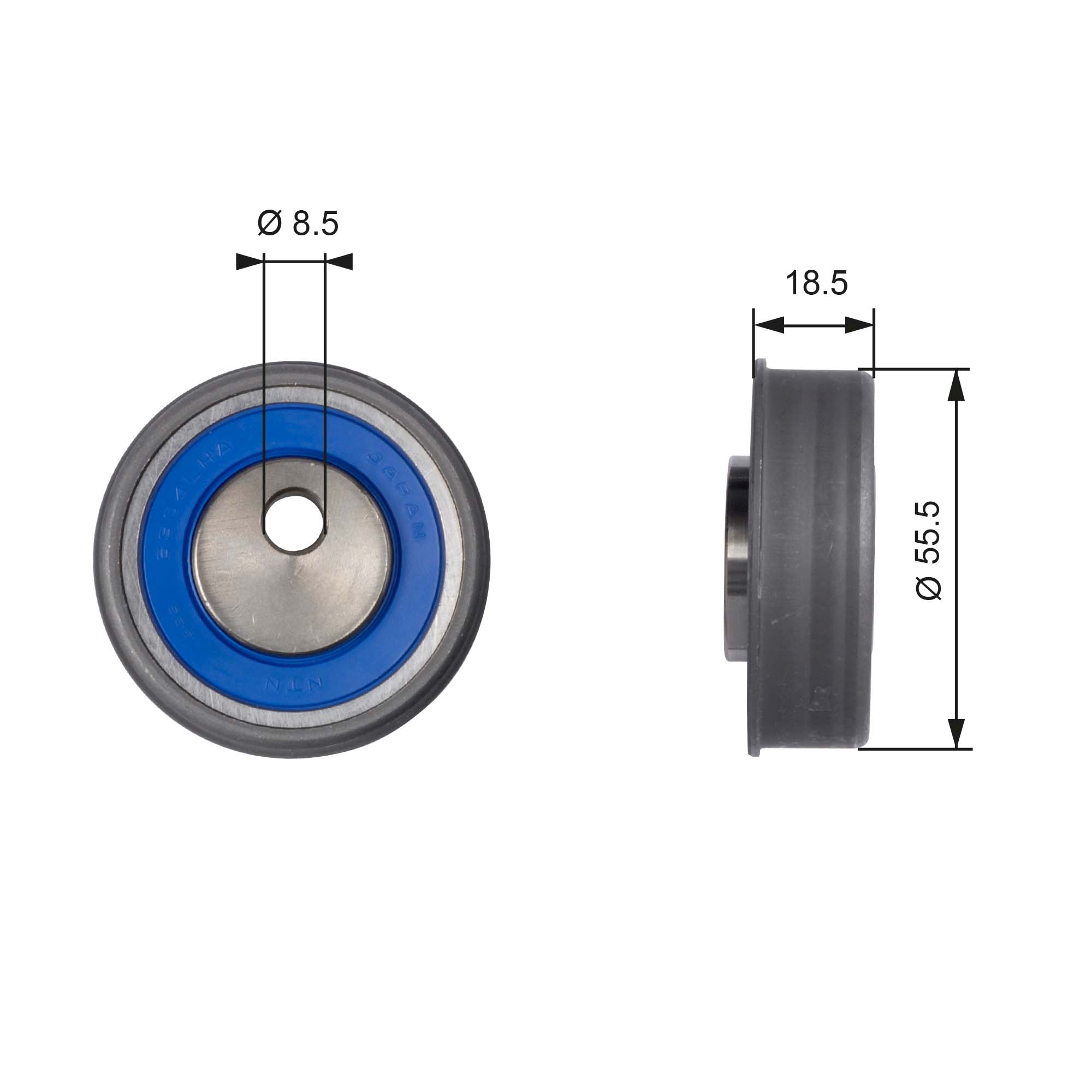 Tensioner Pulley, timing belt - T41038 GATES