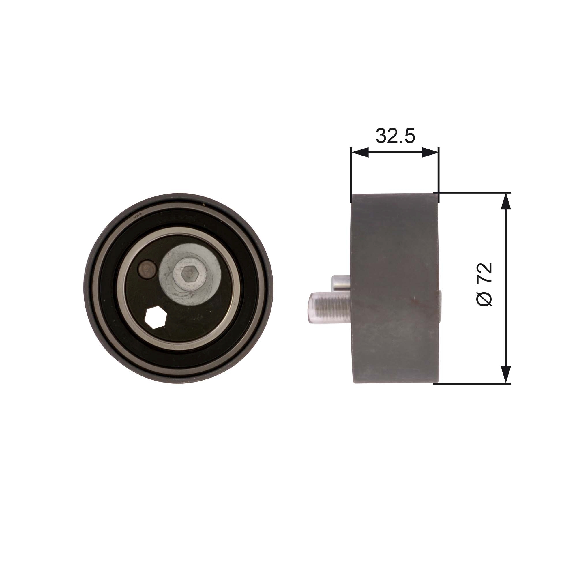 Tensioner Pulley, timing belt - T41082 GATES
