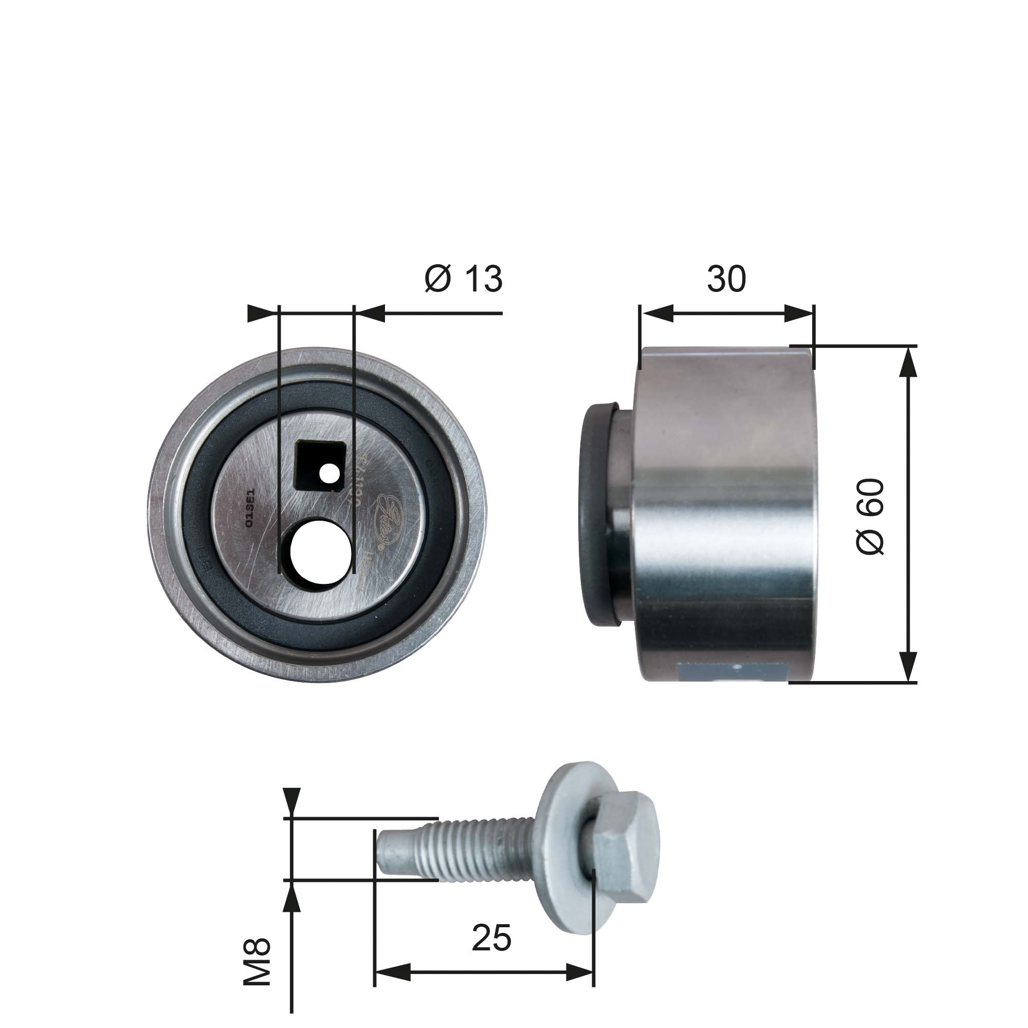 Tensioner Pulley, timing belt - T41139 GATES