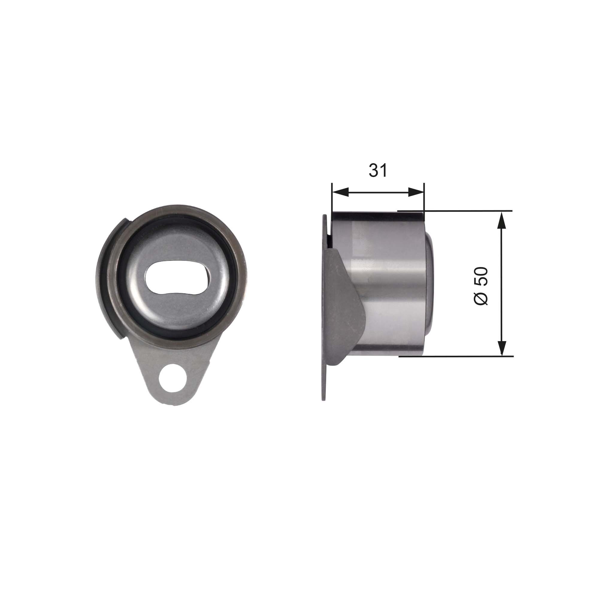 Tensioner Pulley, timing belt - T41157 GATES