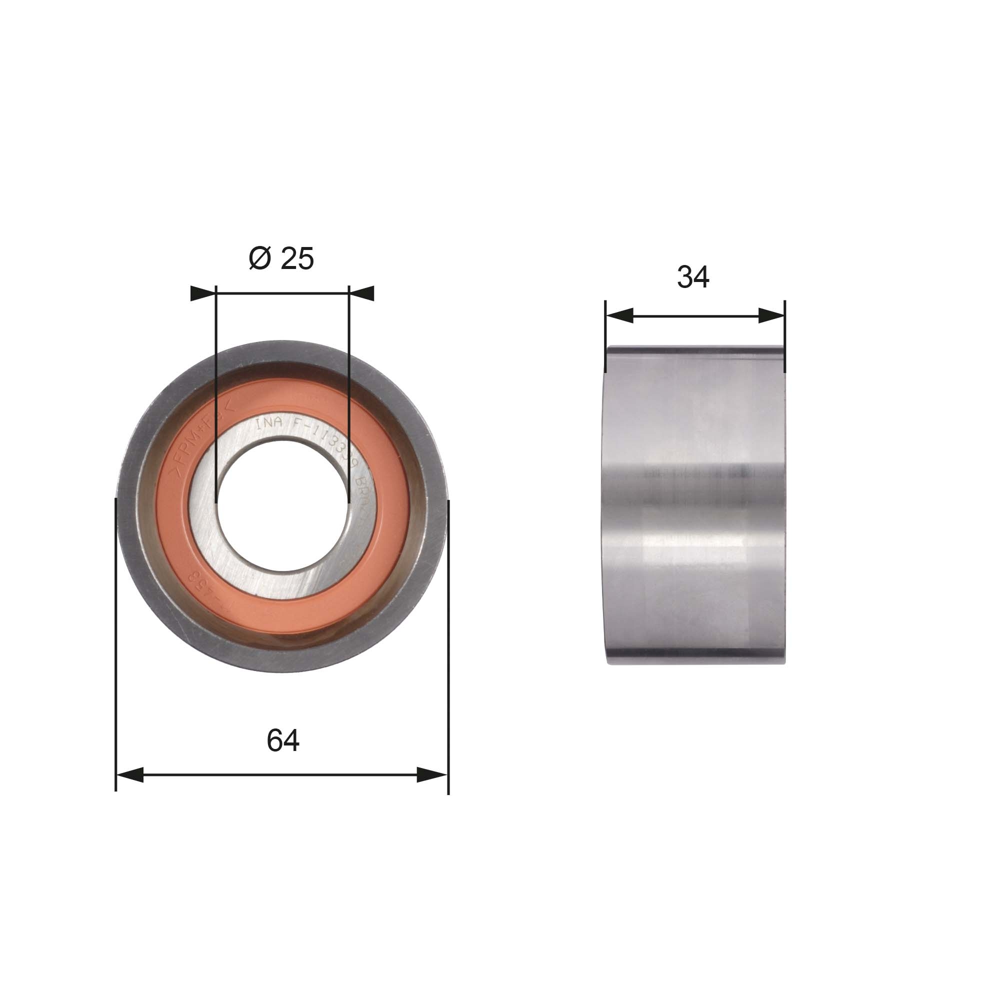 Tensioner Pulley, timing belt - T41234 GATES