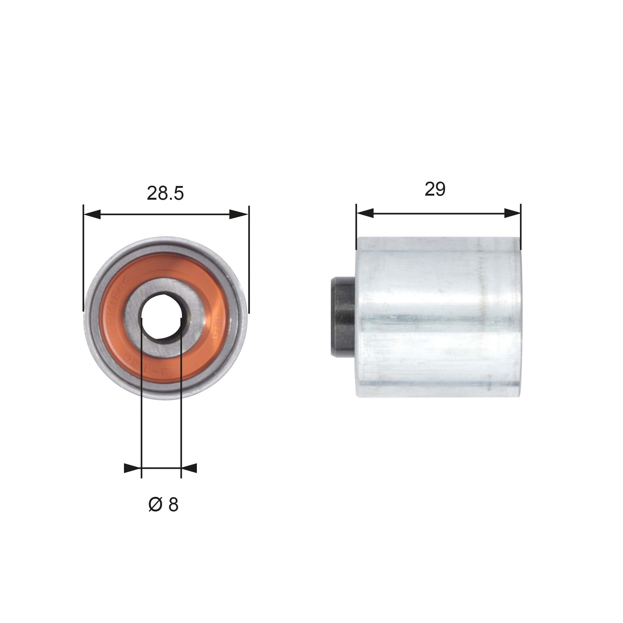 Deflection/Guide Pulley, timing belt - T42148 GATES