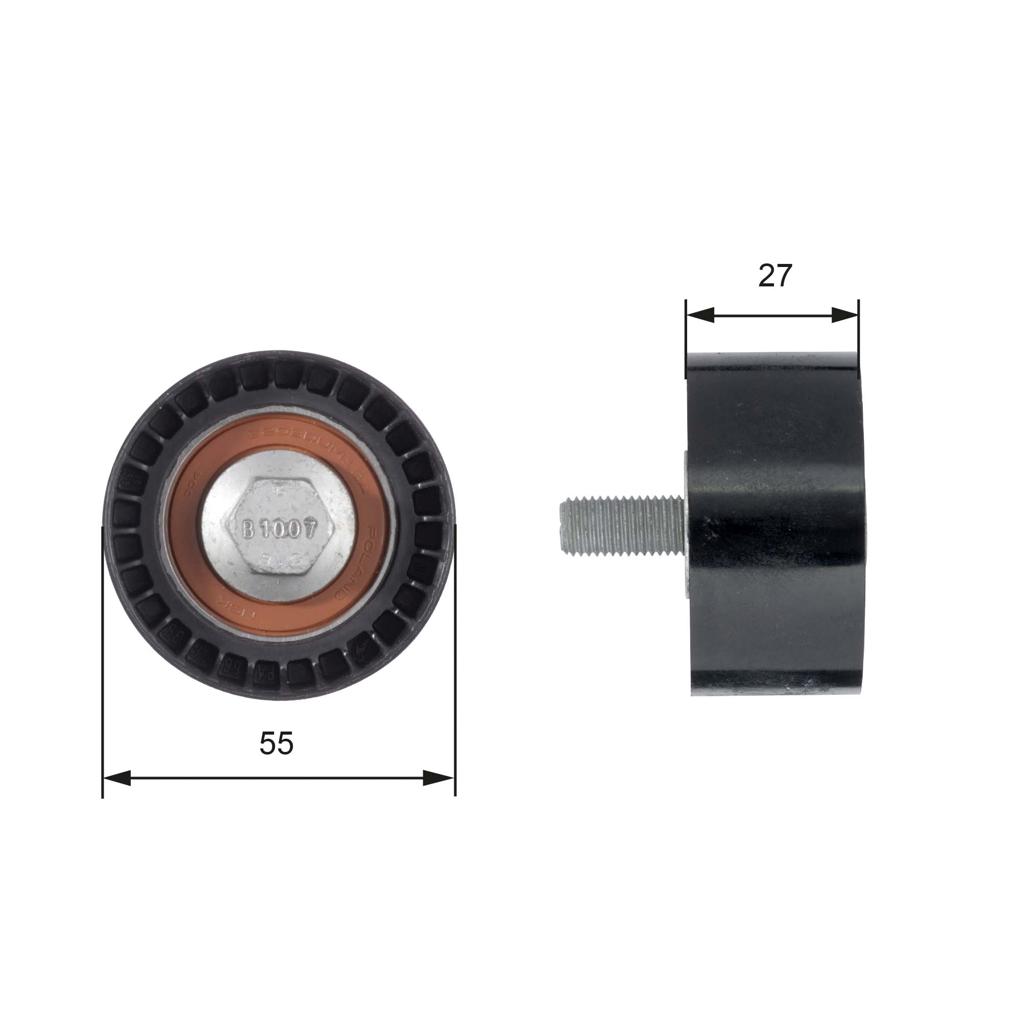Deflection/Guide Pulley, timing belt - T42150 GATES