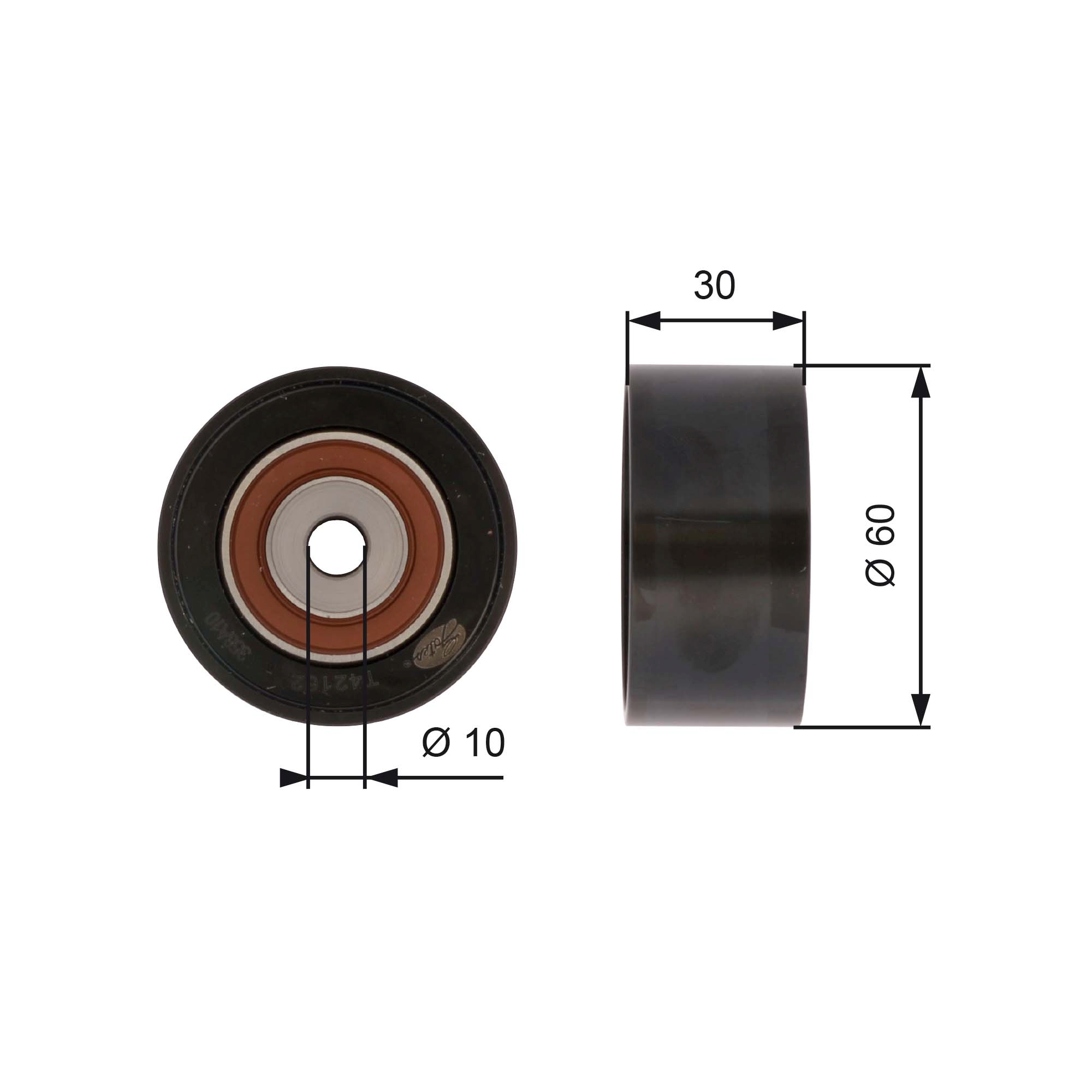 Deflection/Guide Pulley, timing belt - T42162 GATES