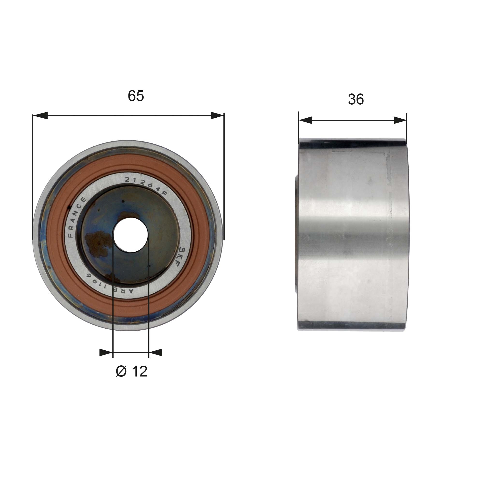 Deflection/Guide Pulley, timing belt - T42185 GATES