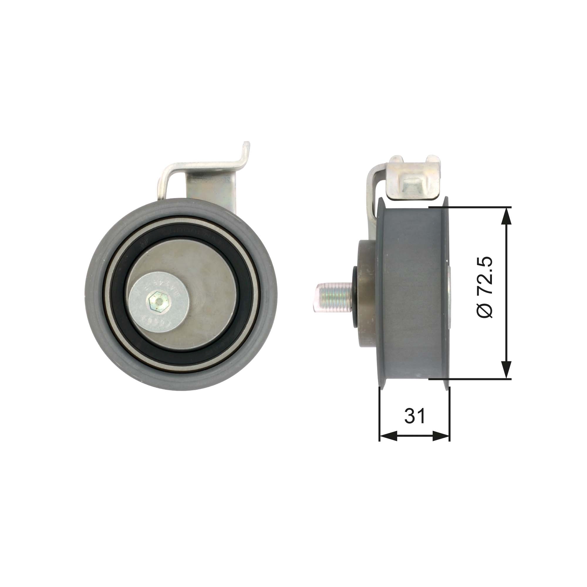 Tensioner Pulley, timing belt - T43017 GATES