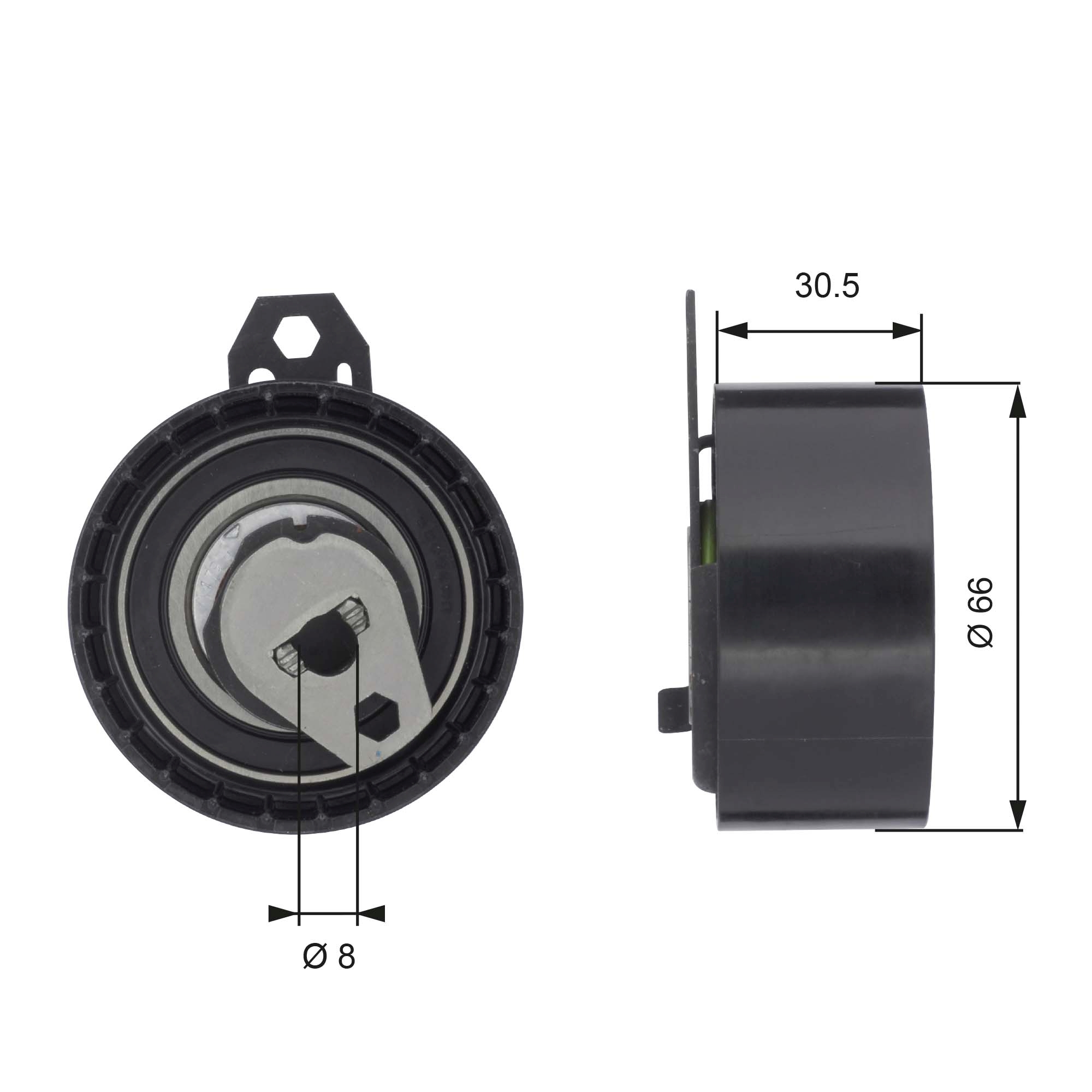 Tensioner Pulley, timing belt - T43034 GATES