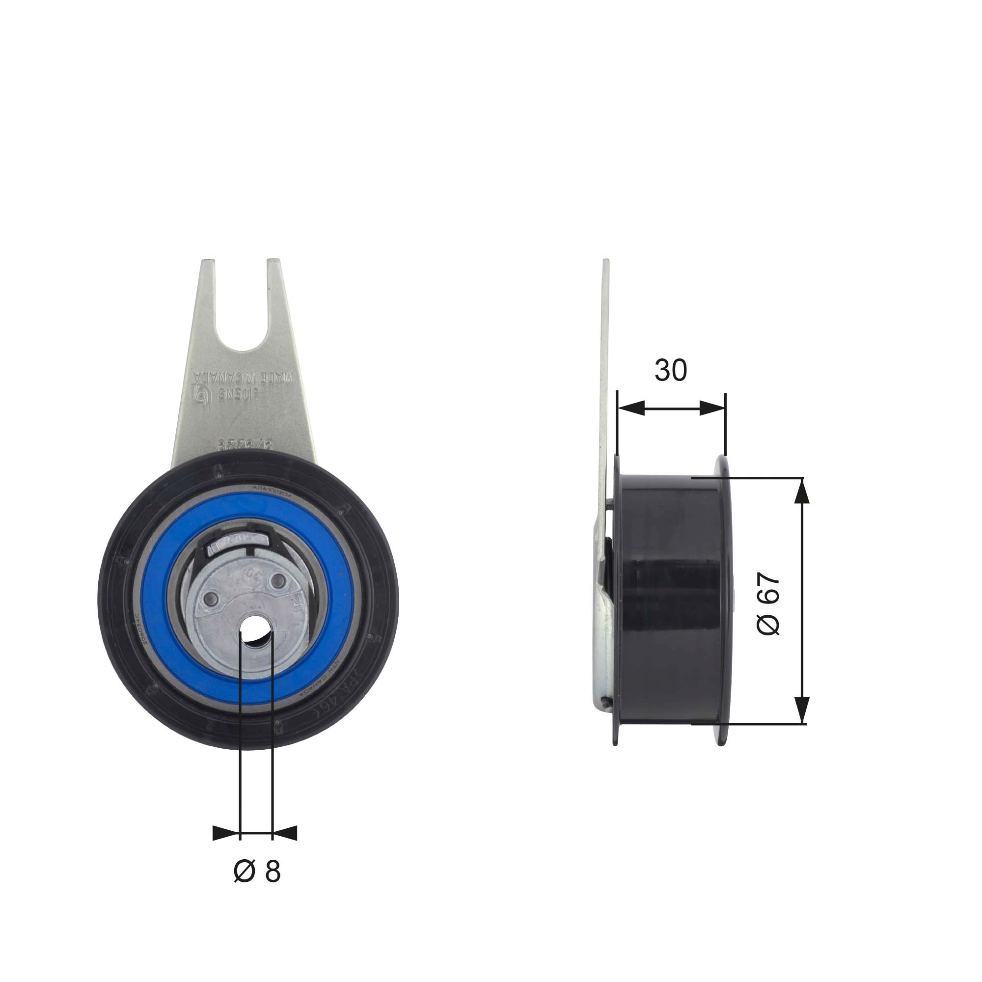 Tensioner Pulley, timing belt - T43041 GATES