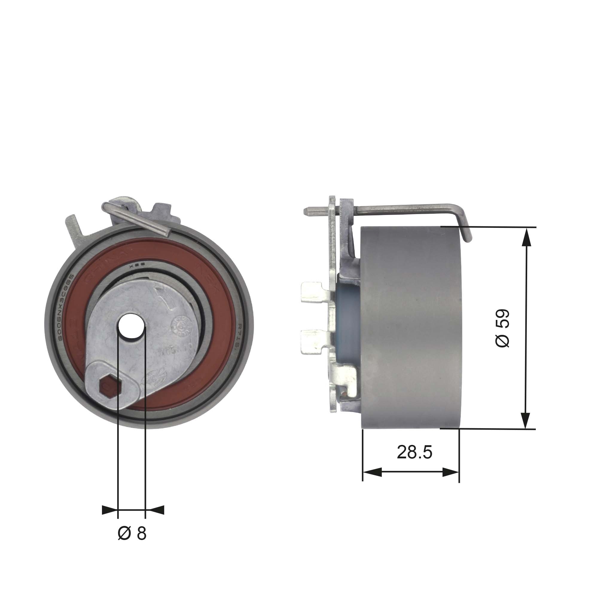 Tensioner Pulley, timing belt - T43126 GATES