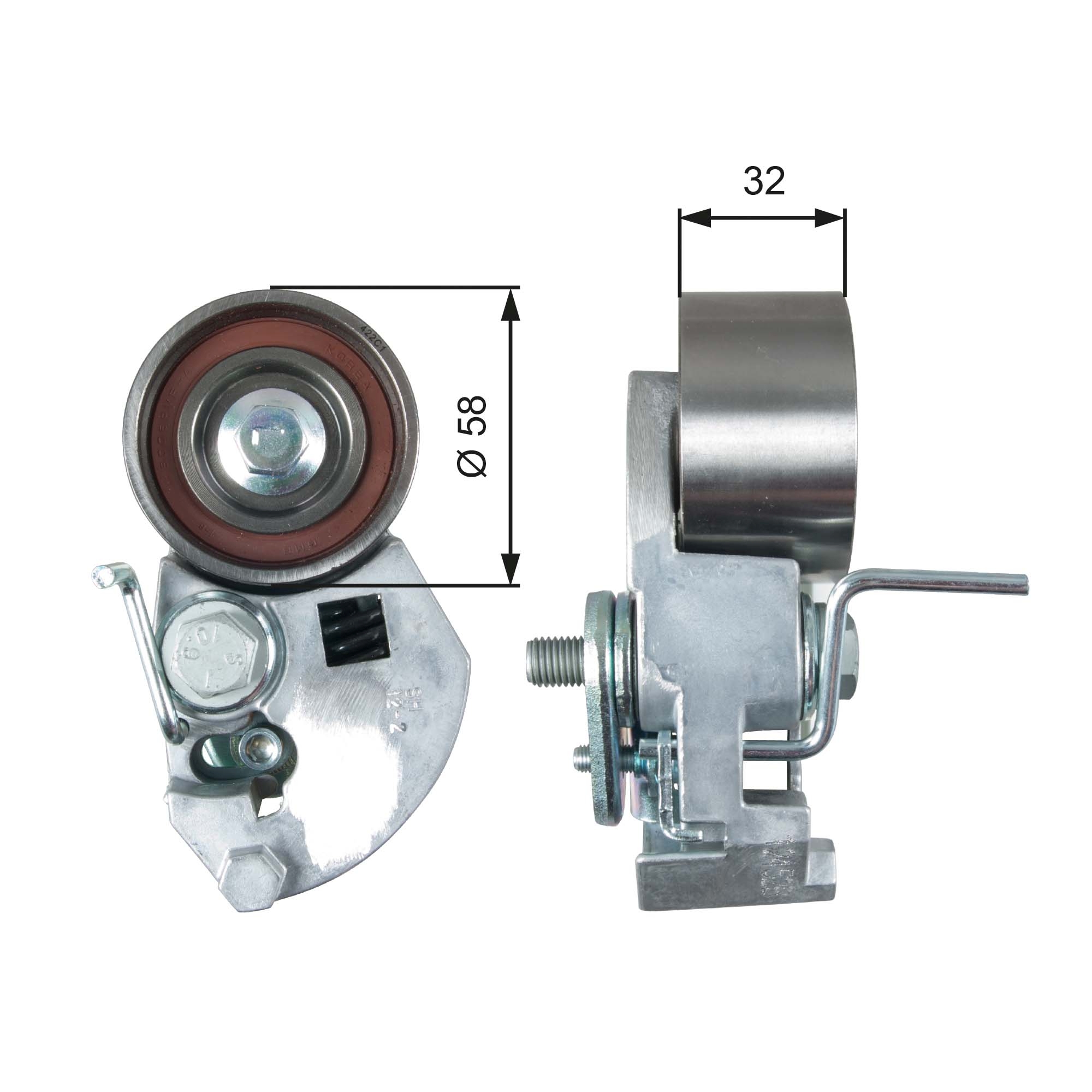 Tensioner Pulley, timing belt - T43133 GATES