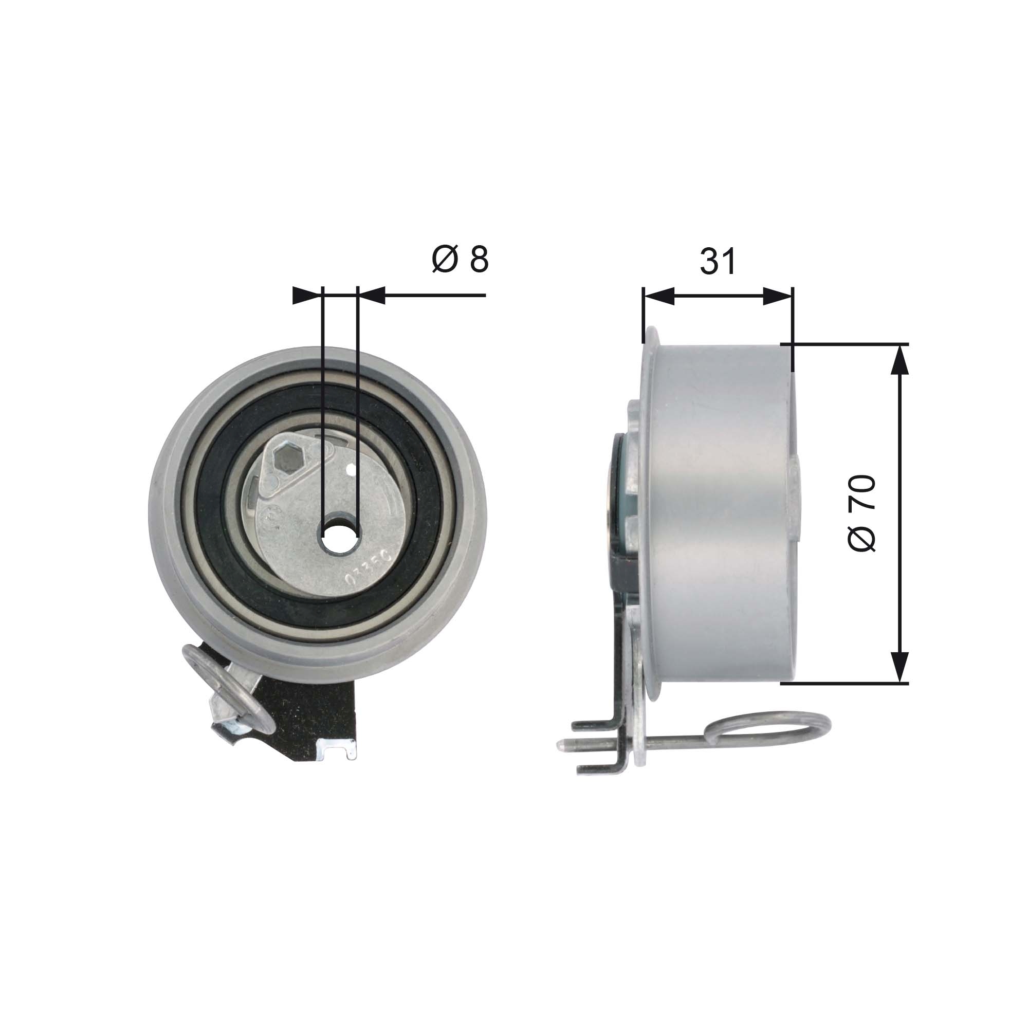 Tensioner Pulley, timing belt - T43135 GATES