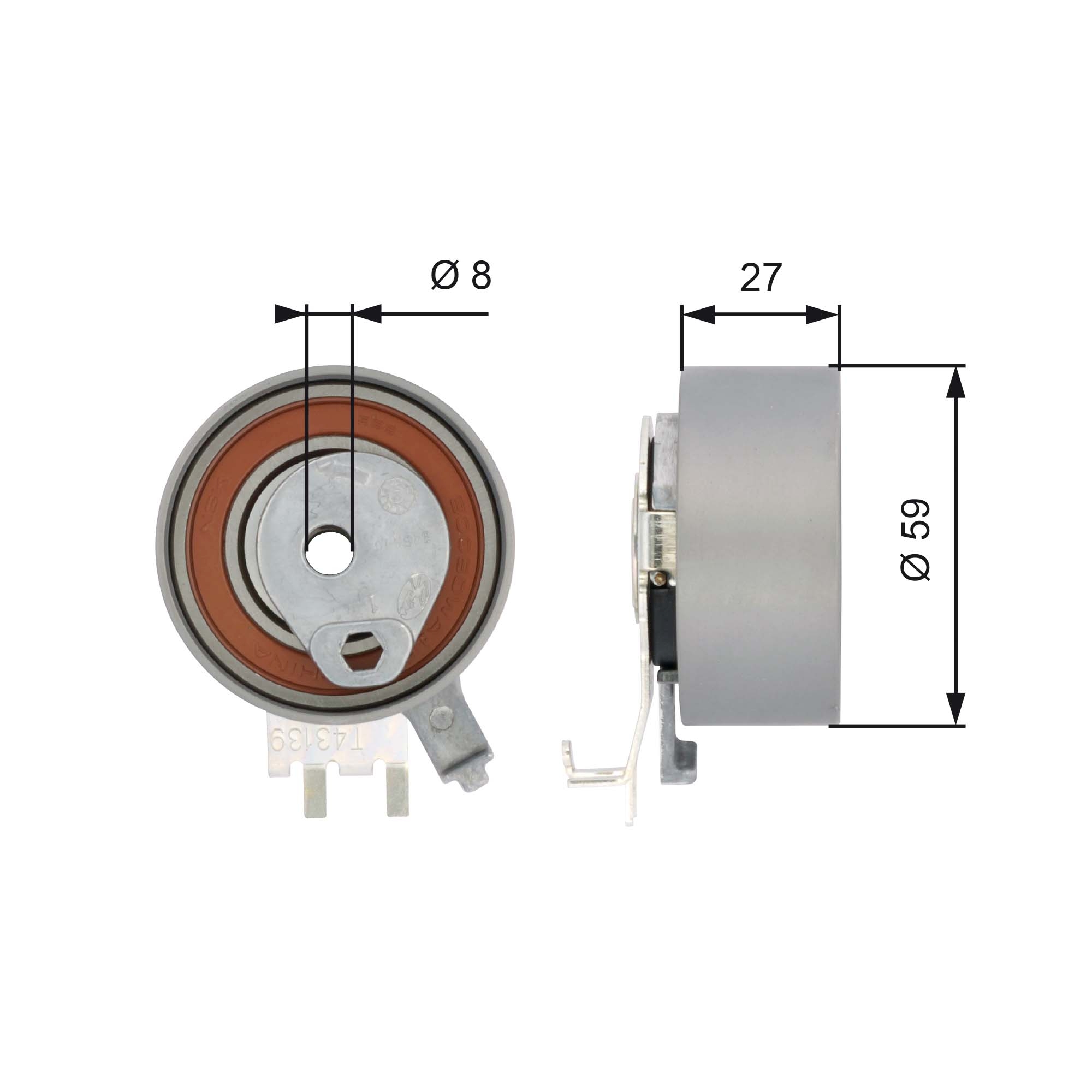 Rullo tenditore, Cinghia dentata - T43139 GATES