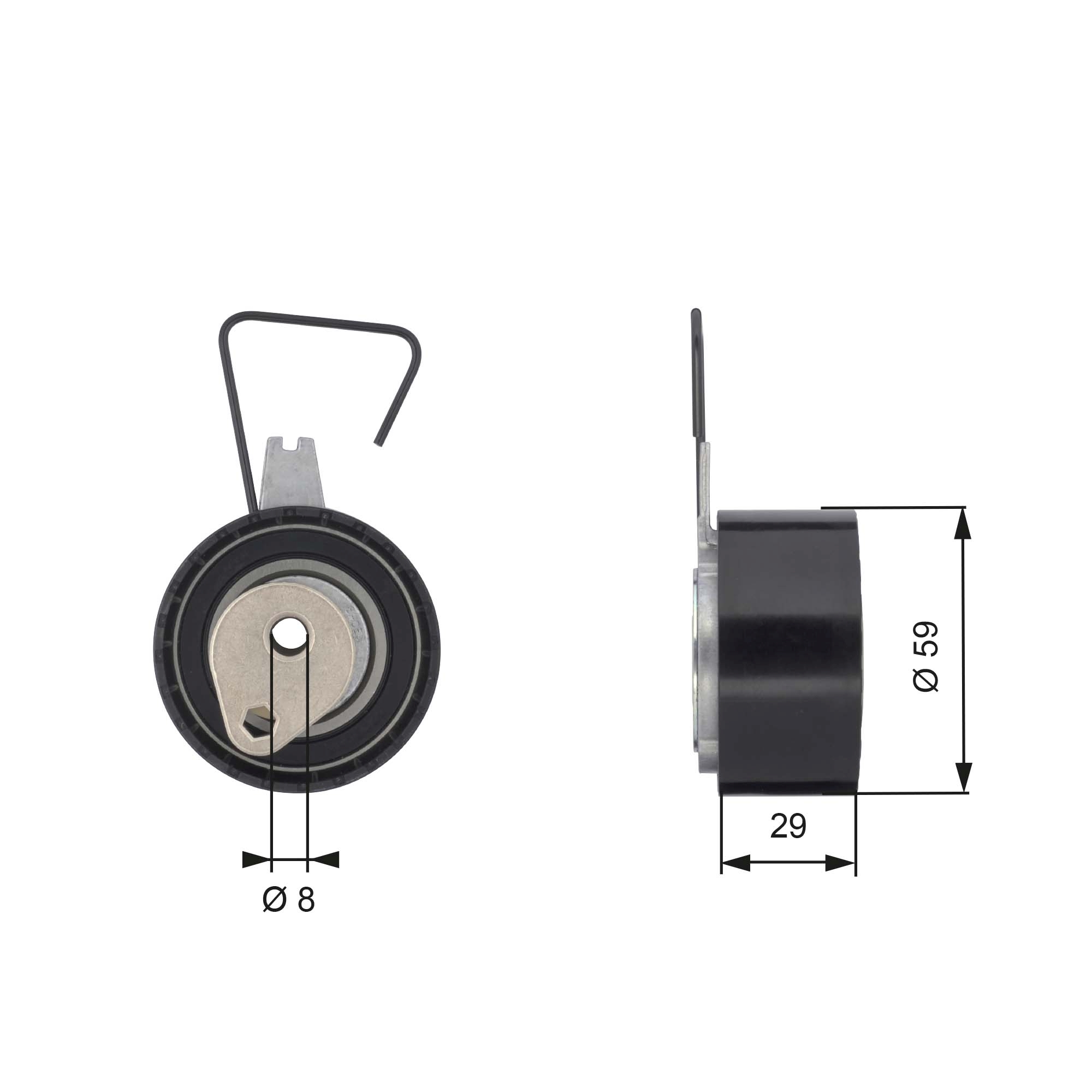 Tensioner Pulley, timing belt - T43141 GATES