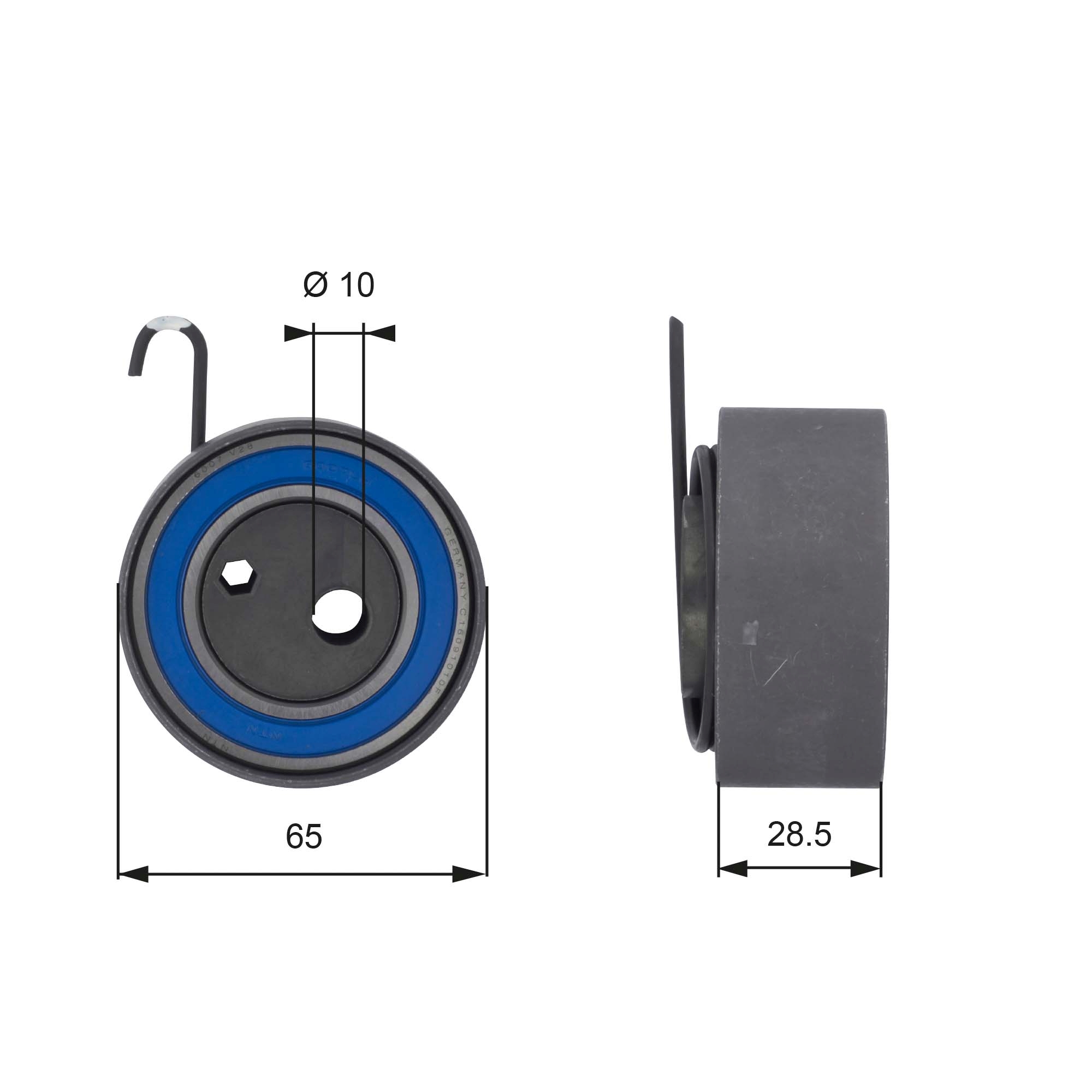 Tensioner Pulley, timing belt - T43144 GATES