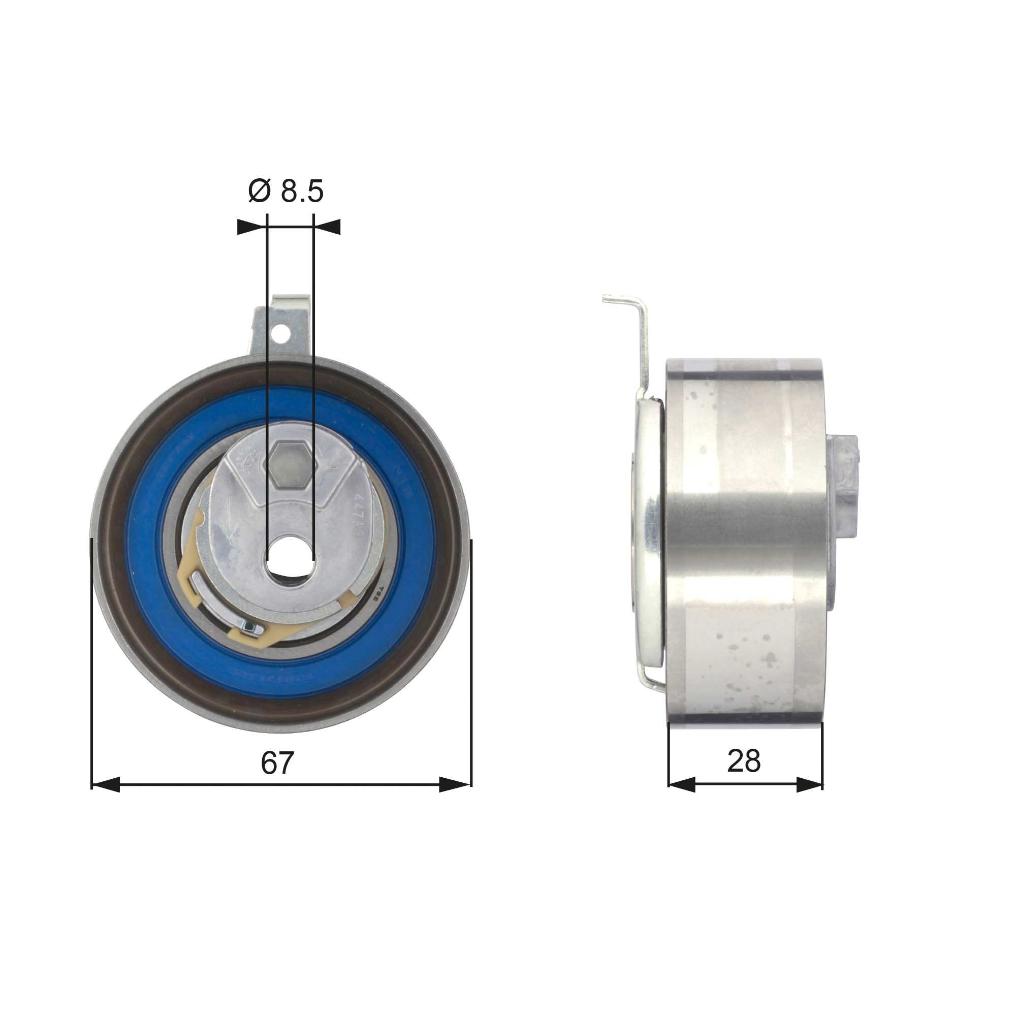 Tensioner Pulley, timing belt - T43152 GATES