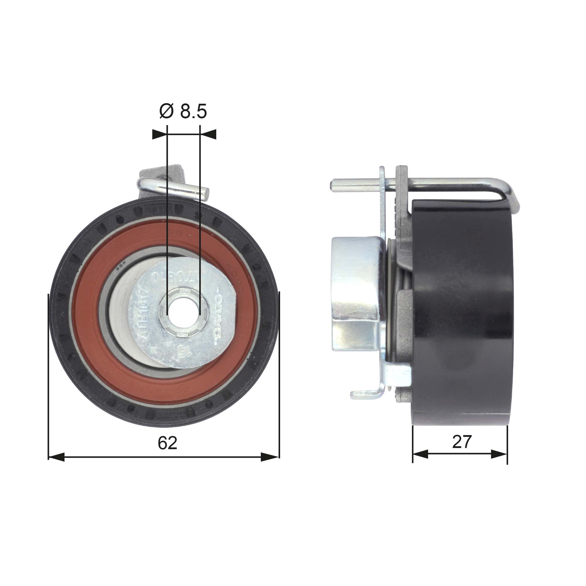 Tensioner Pulley, timing belt - T43171 GATES