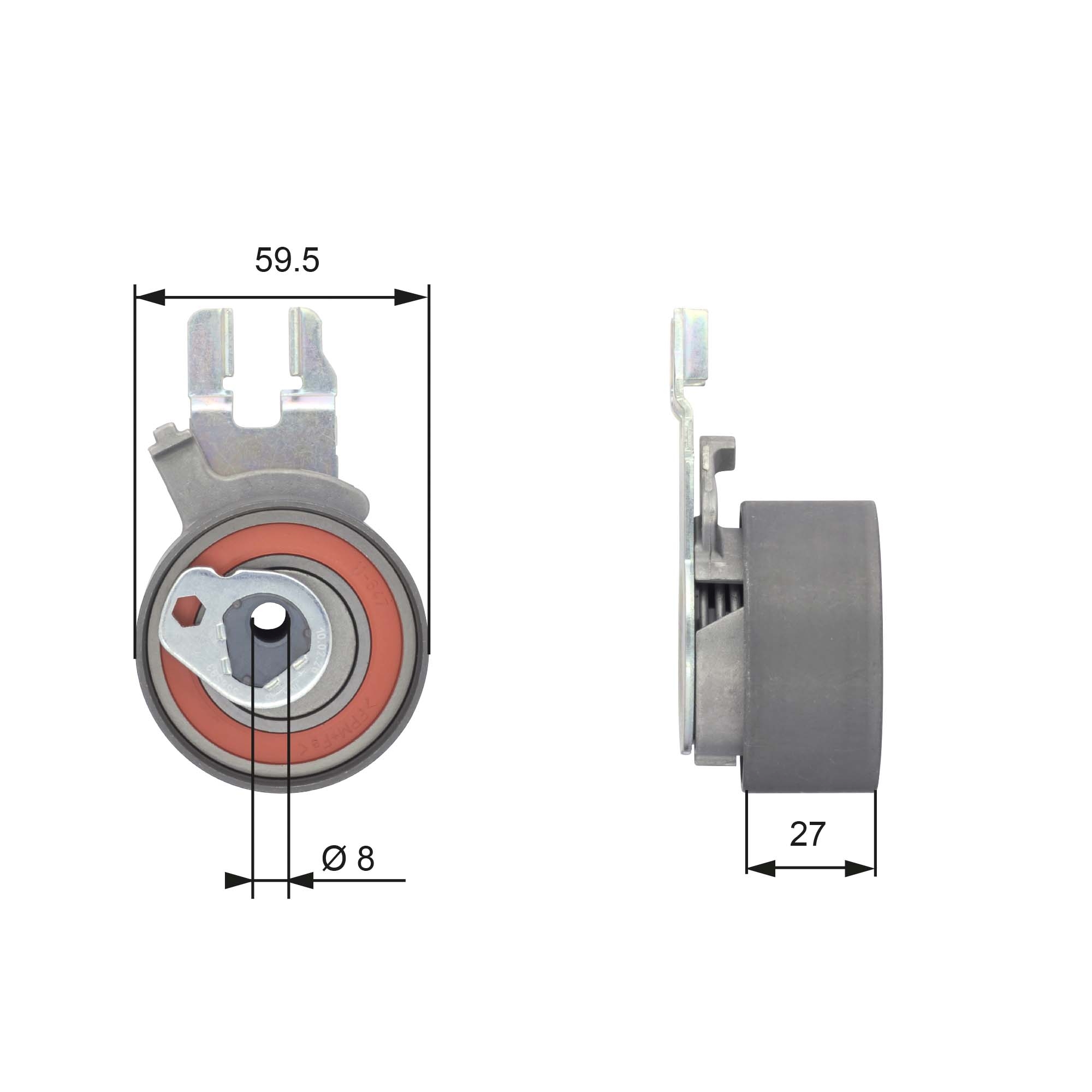 Tensioner Pulley, timing belt - T43173 GATES