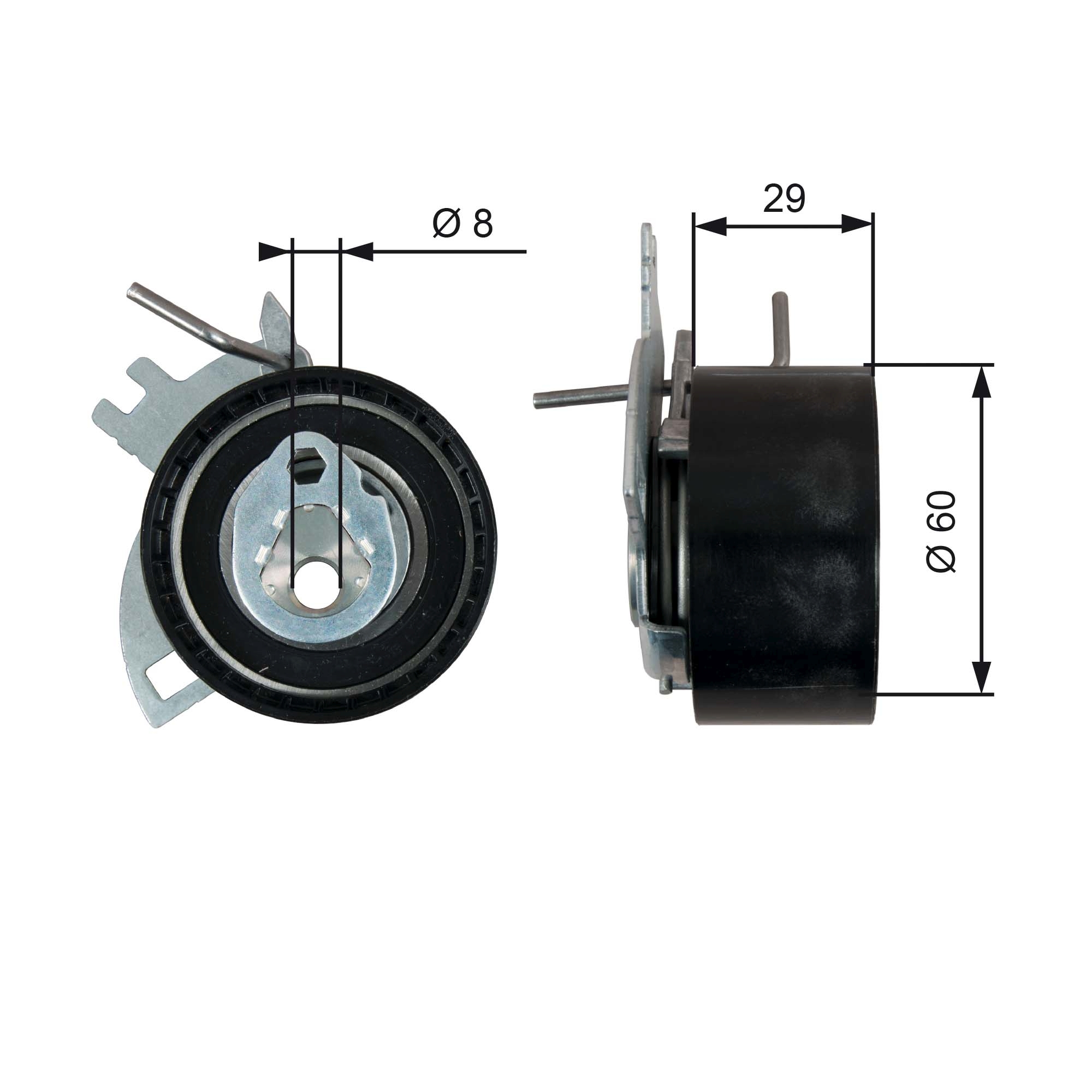 Tensioner Pulley, timing belt - T43246 GATES