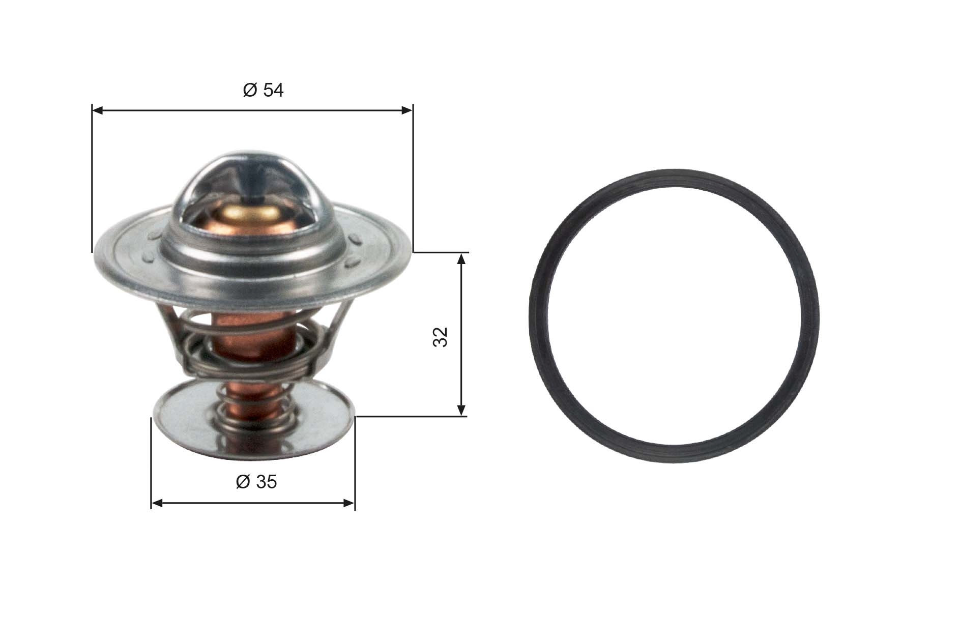Thermostat, coolant - TH13684G1 GATES