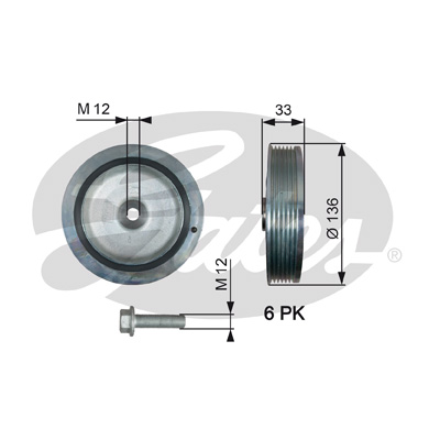 Belt Pulley, crankshaft - TVD1008A GATES