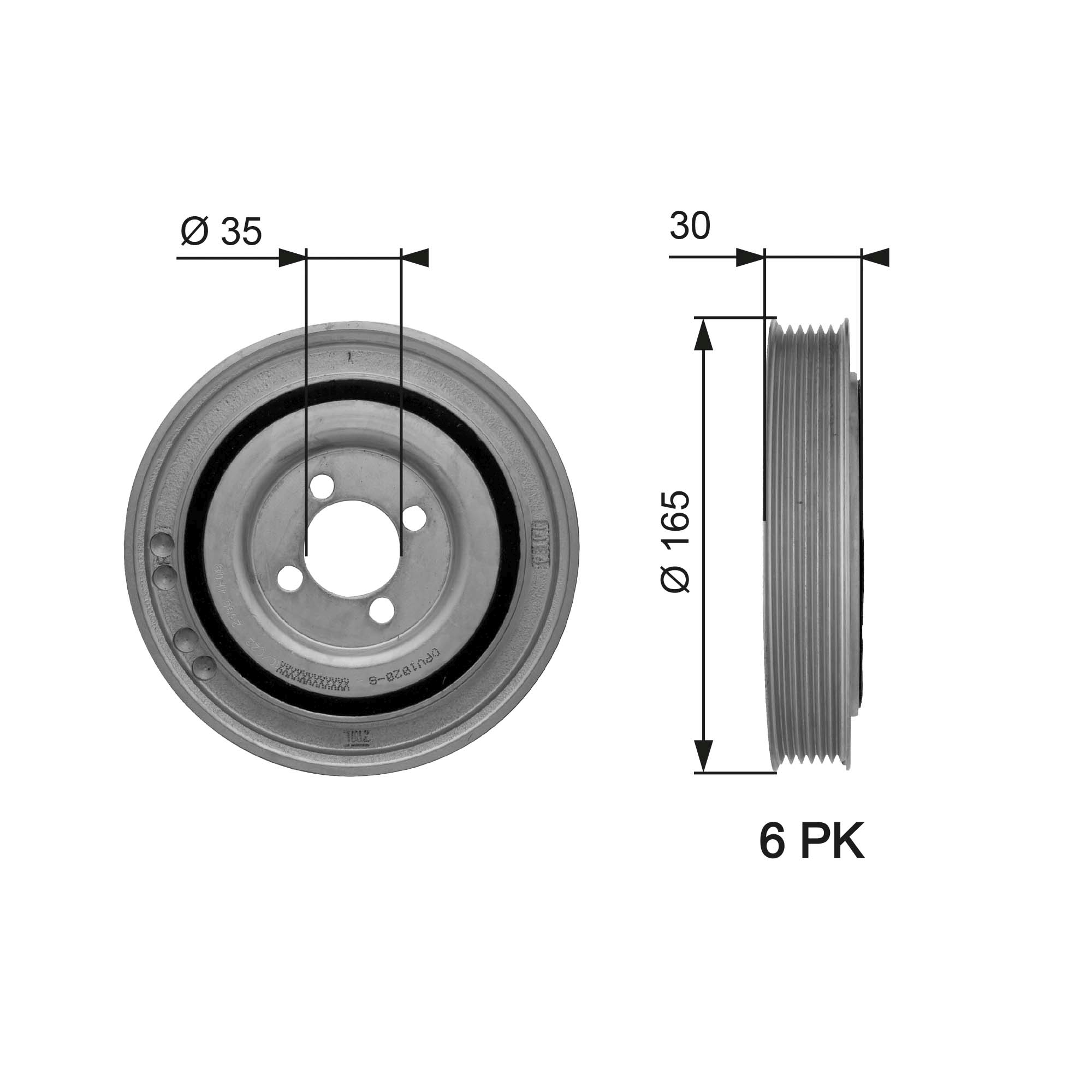 Belt Pulley, crankshaft - TVD1032 GATES