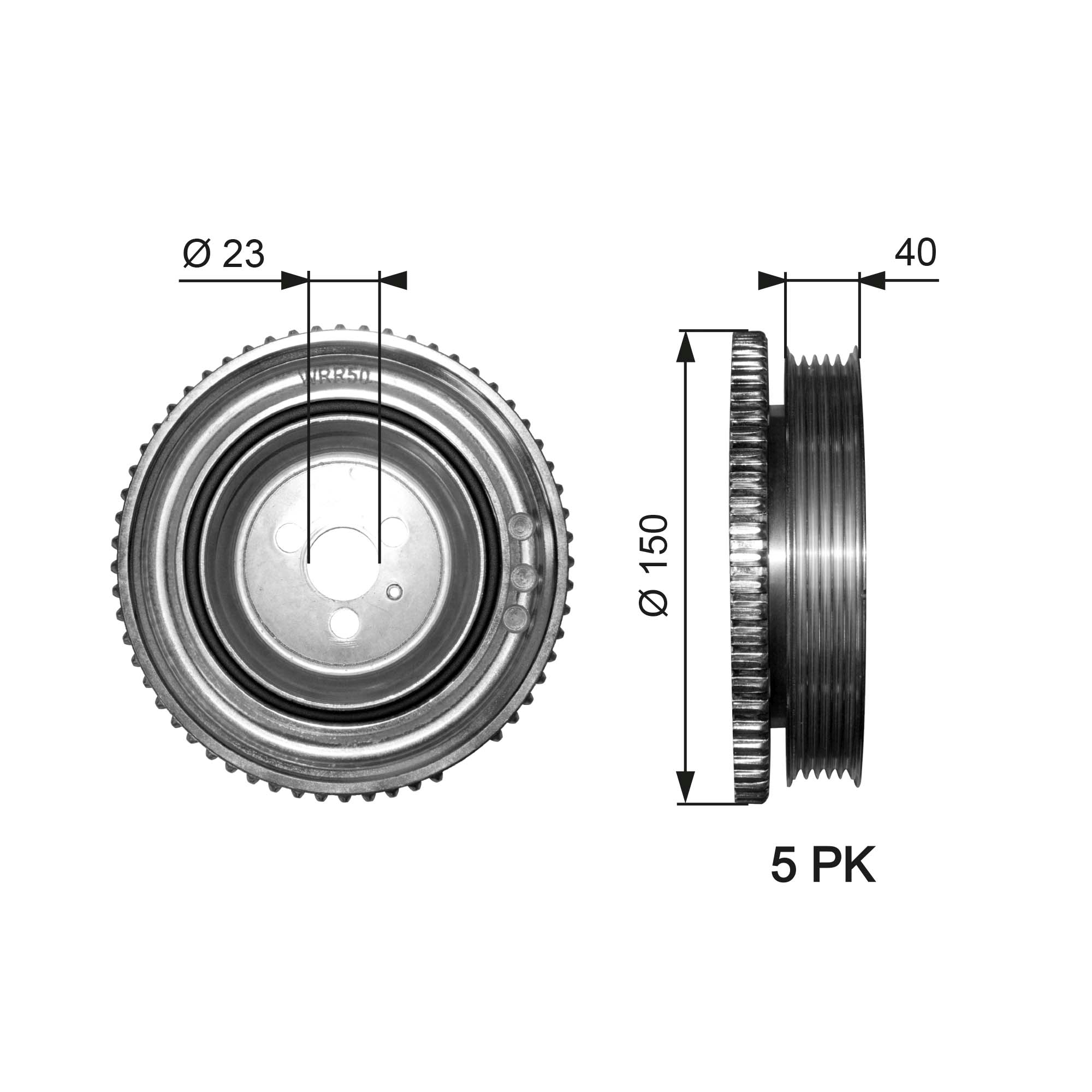 Belt Pulley, crankshaft - TVD1052 GATES