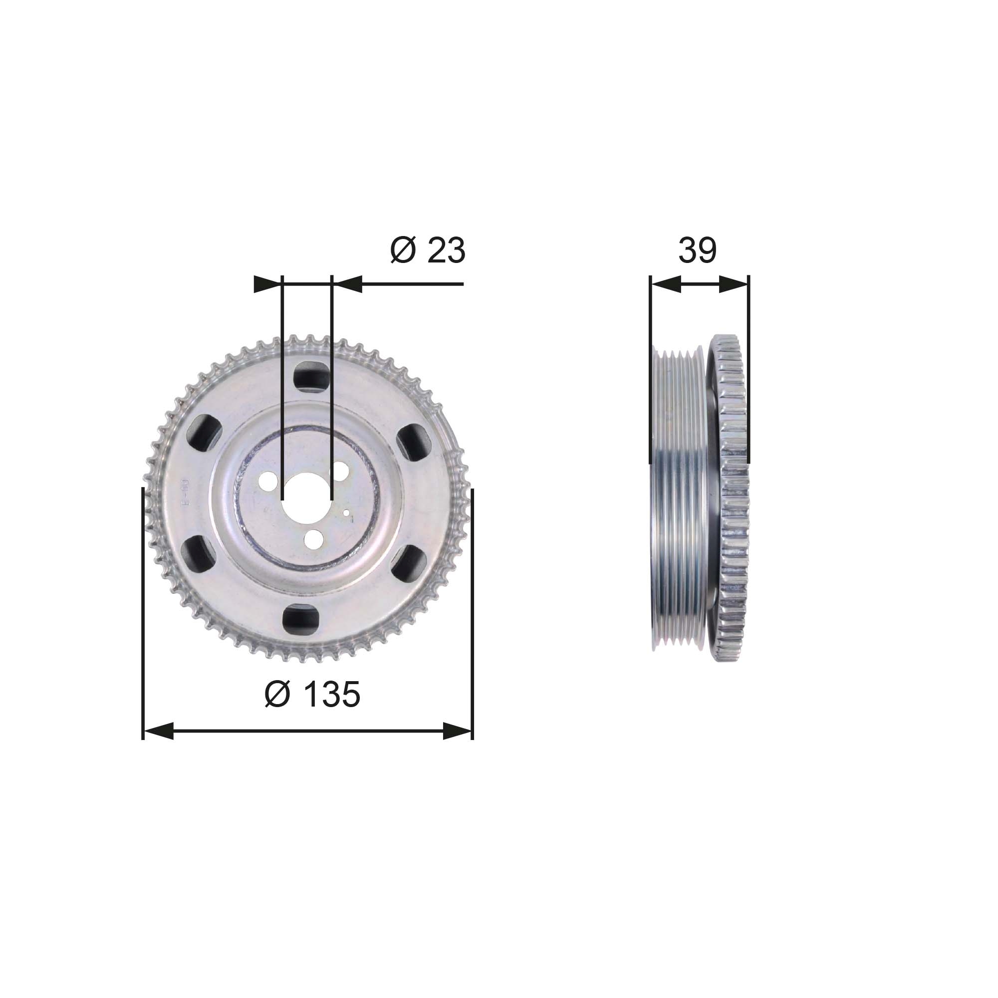 Belt Pulley, crankshaft - TVD1076 GATES