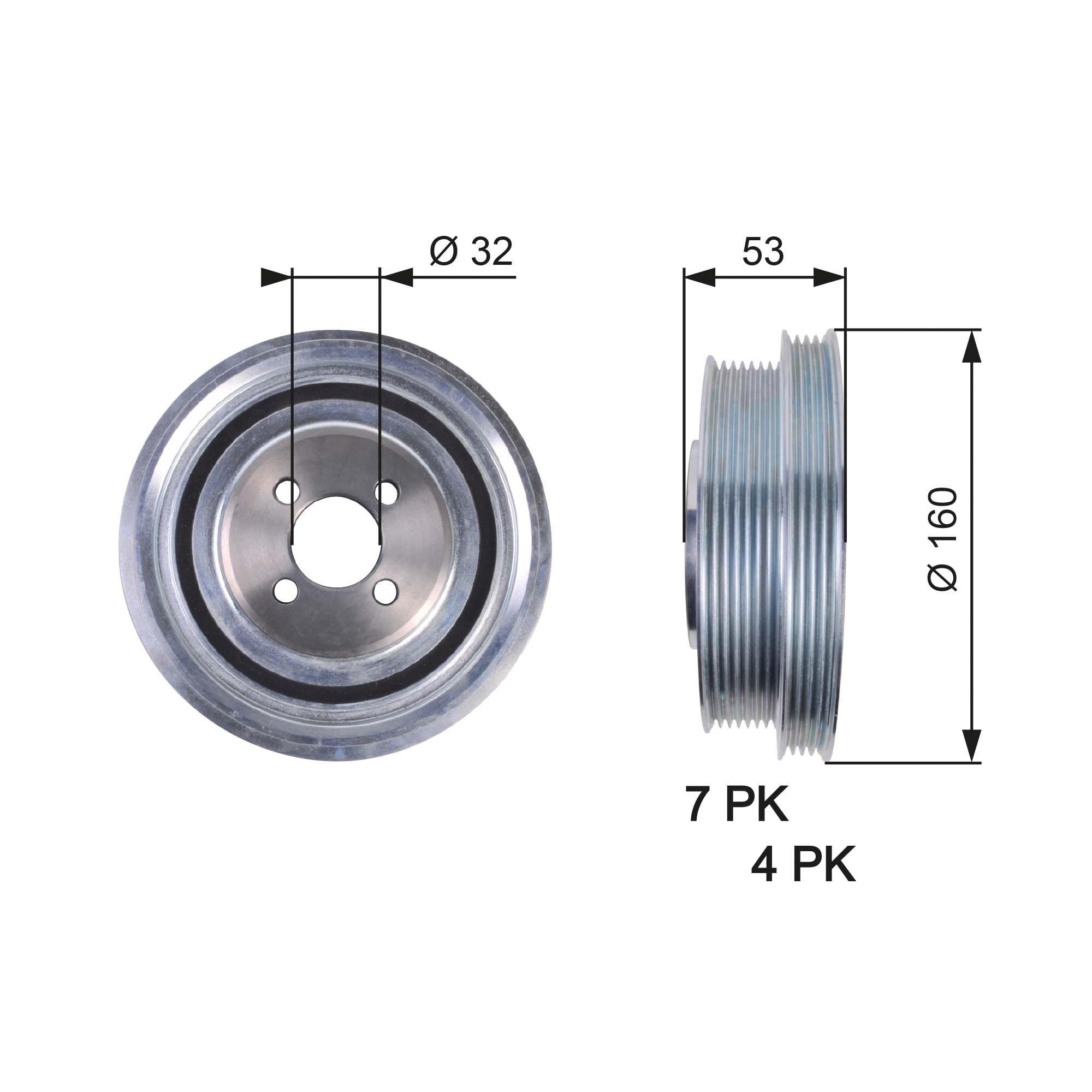 Belt Pulley, crankshaft - TVD1079 GATES