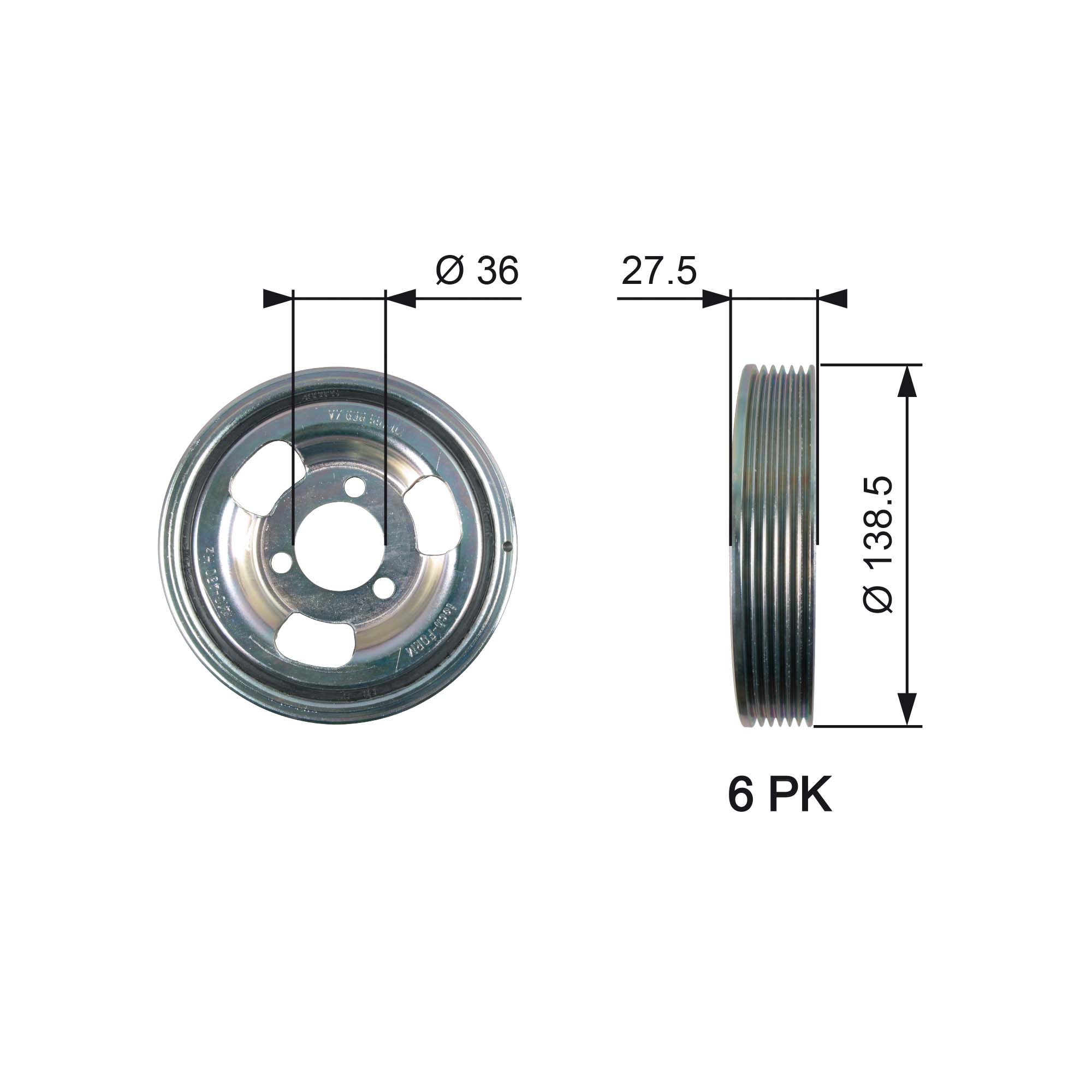 Belt Pulley, crankshaft - TVD1117 GATES