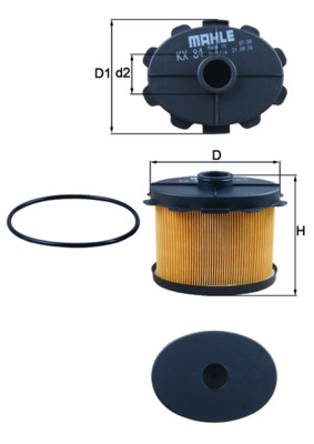 kuro filtras - KX 84D KNECHT