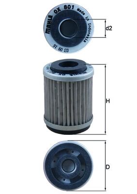 alyvos filtras - OX 801 KNECHT