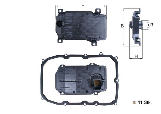 Hydraulic Filter, automatic transmission - HX 187KIT KNECHT