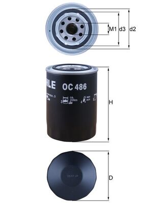 Filtro olio - OC 486 KNECHT