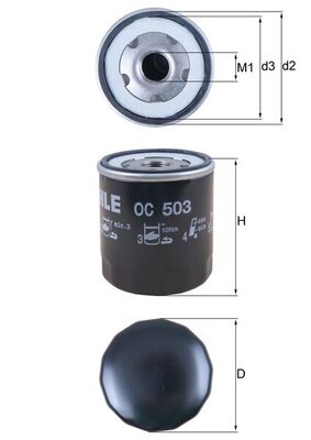 Filtro olio - OC 503 KNECHT