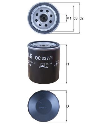 Oil Filter - OC 237/1 KNECHT