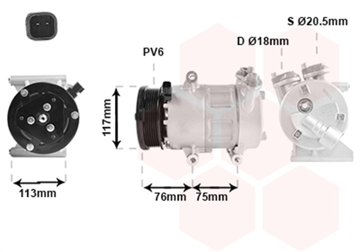 Compressor, air conditioning - 0200K185 VAN WEZEL