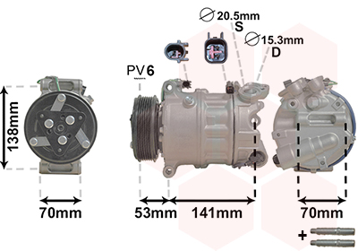 Компрессор, кондиционер - 0200K209 VAN WEZEL