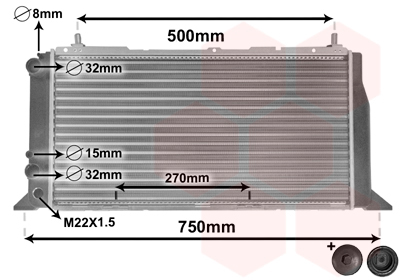 Radiatore, Raffreddamento motore - 03002026 VAN WEZEL