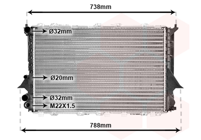 Radiatore, Raffreddamento motore - 03002077 VAN WEZEL