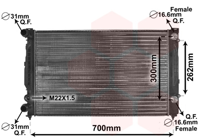 Radiator, engine cooling - 03002122 VAN WEZEL